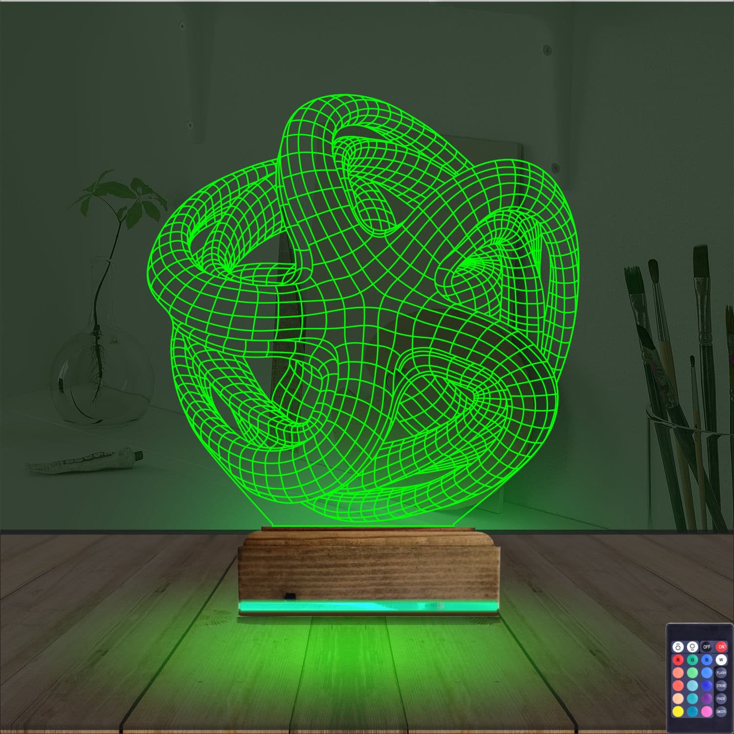 Абстрактный Геометрический Узел — 3D LED Ночник | Подарок другу 6