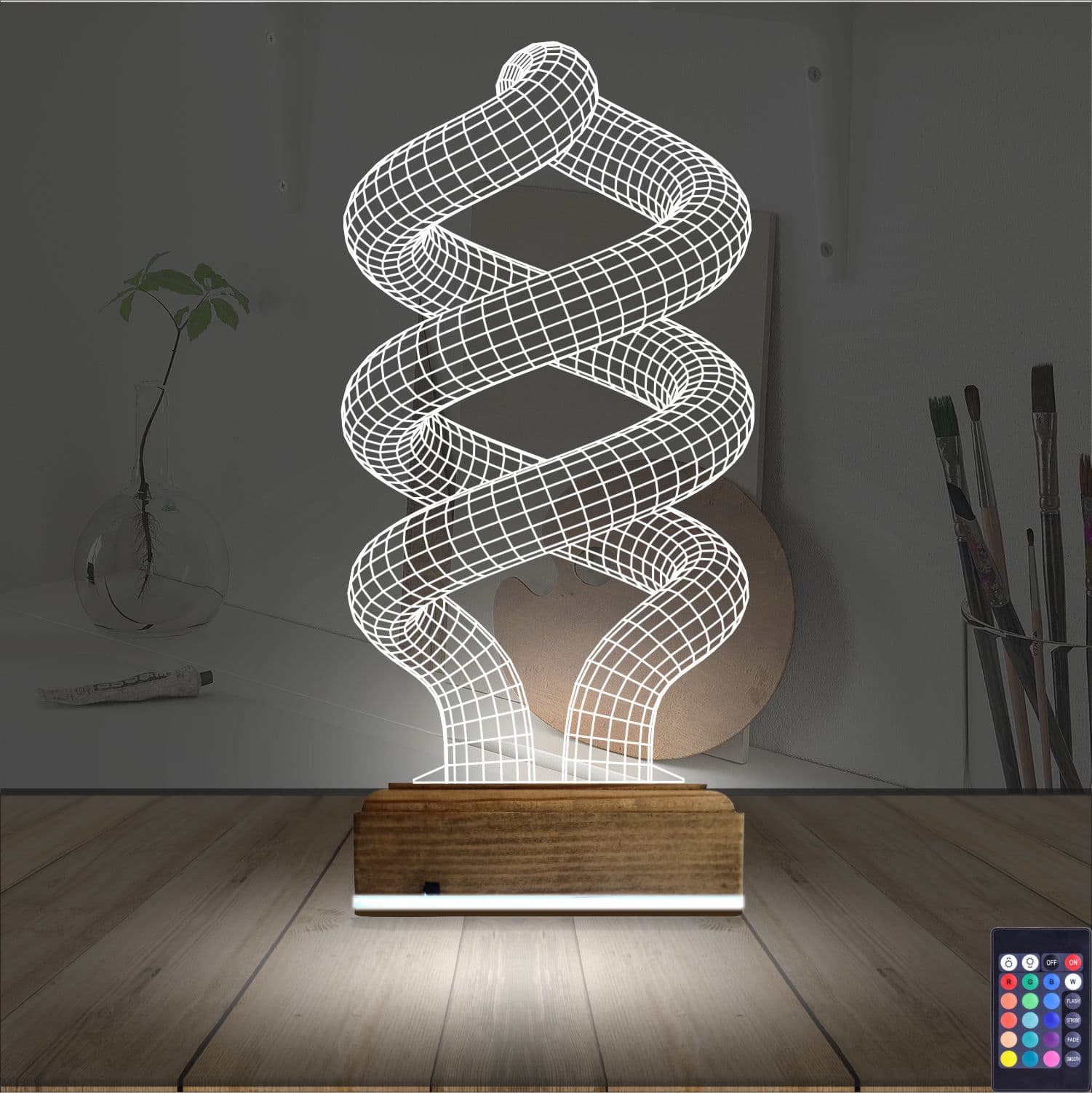 Абстрактная спираль — 3D LED Ночник | Оригинальный подарок 2