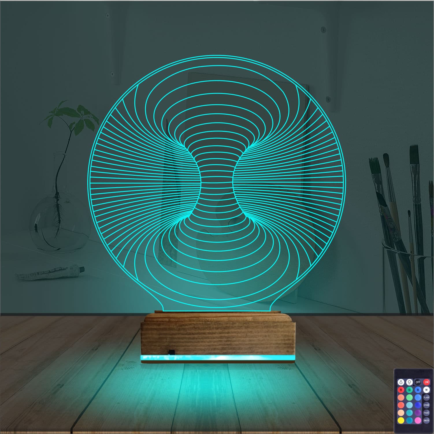 Абстрактный Гиперболоид 3D Ночник 3