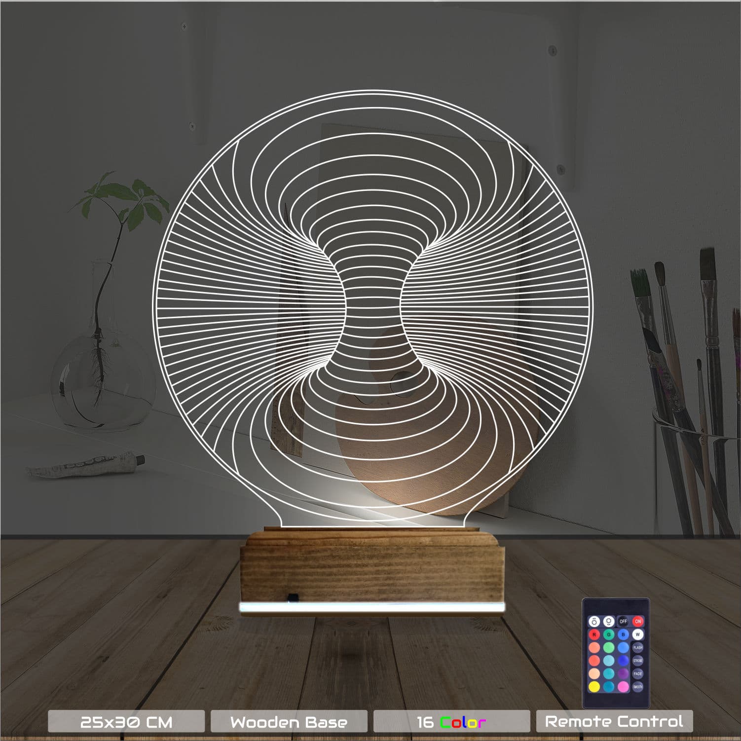 Абстрактный Гиперболоид 3D Ночник 8