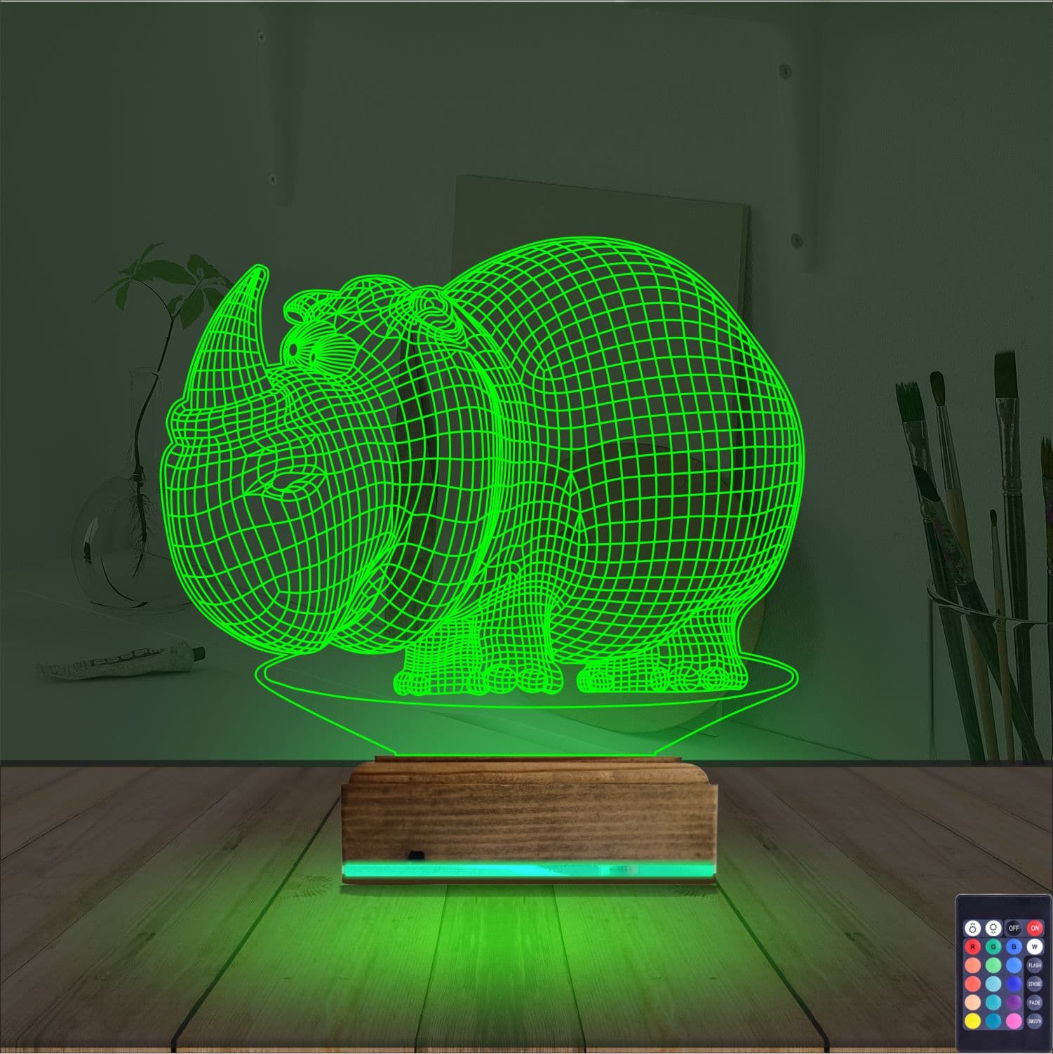 Носорог — 3D LED Ночник | Подарок для детей и взрослых 6