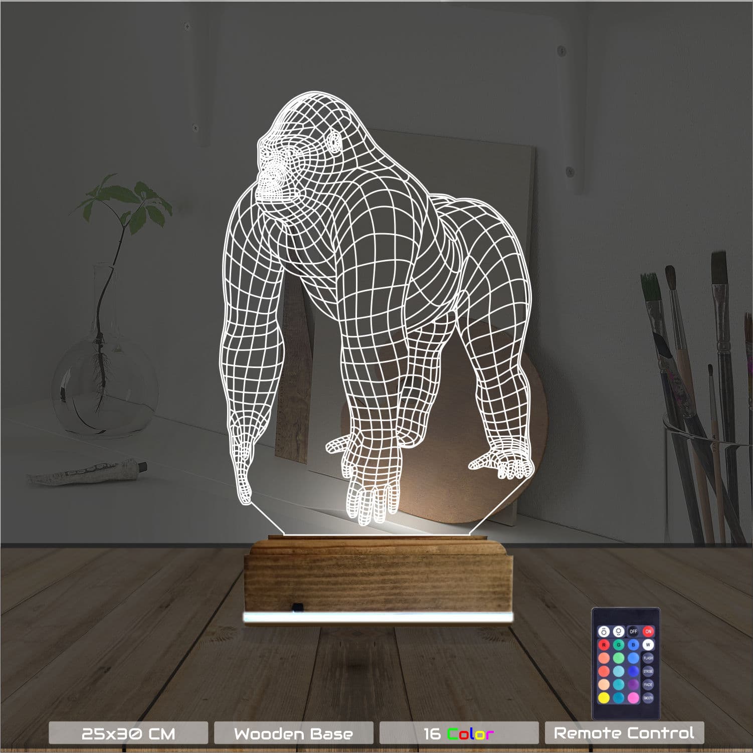 Горилла — 3D LED Ночник | Подарок любителям животных 8