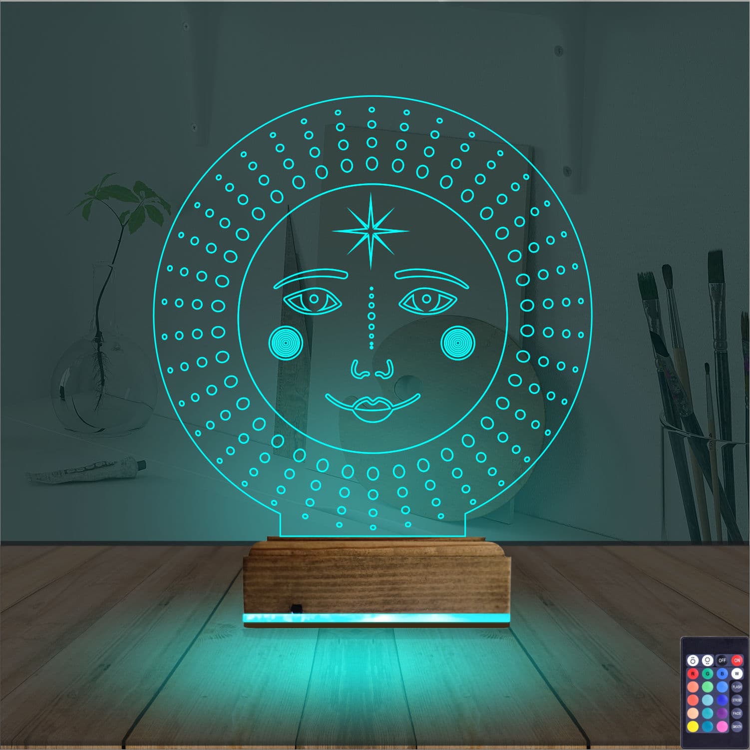 Этническое Солнце — 3D LED Ночник | Оригинальный подарок 3