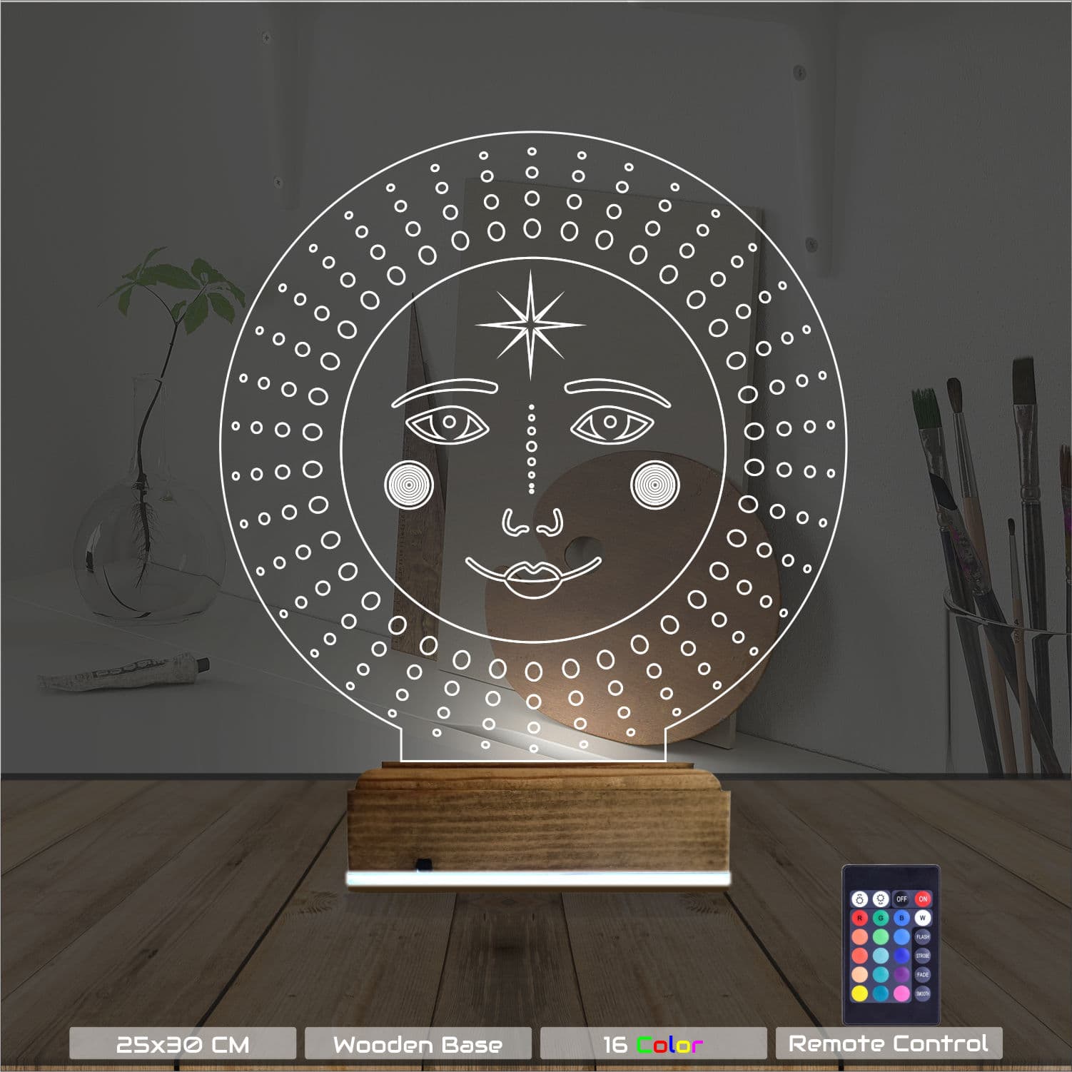 Этническое Солнце — 3D LED Ночник | Оригинальный подарок 8