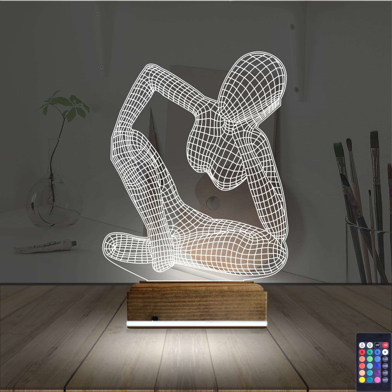 Мыслитель — 3D LED Ночник | Стильный подарок для дома 2