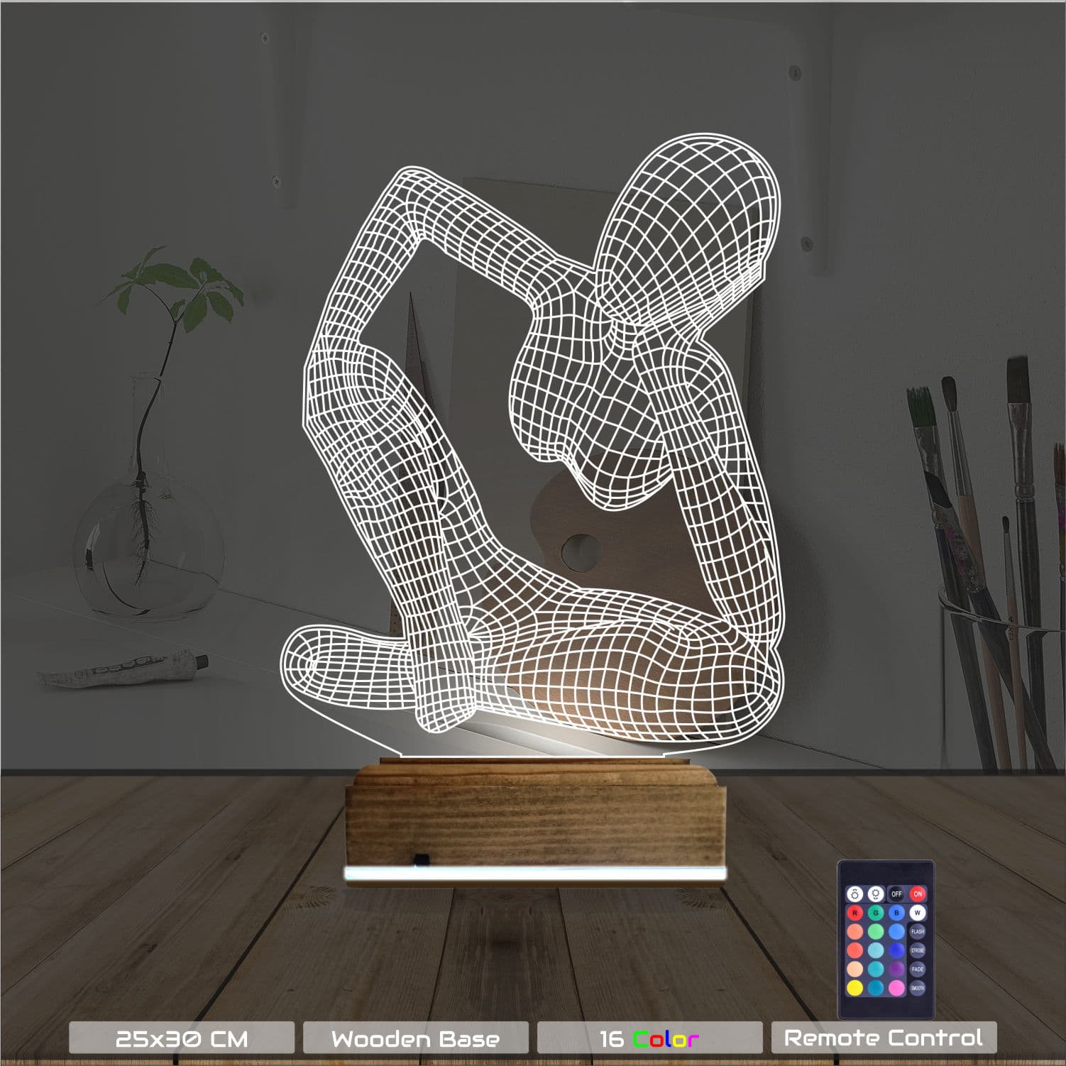 Мыслитель — 3D LED Ночник | Стильный подарок для дома 8