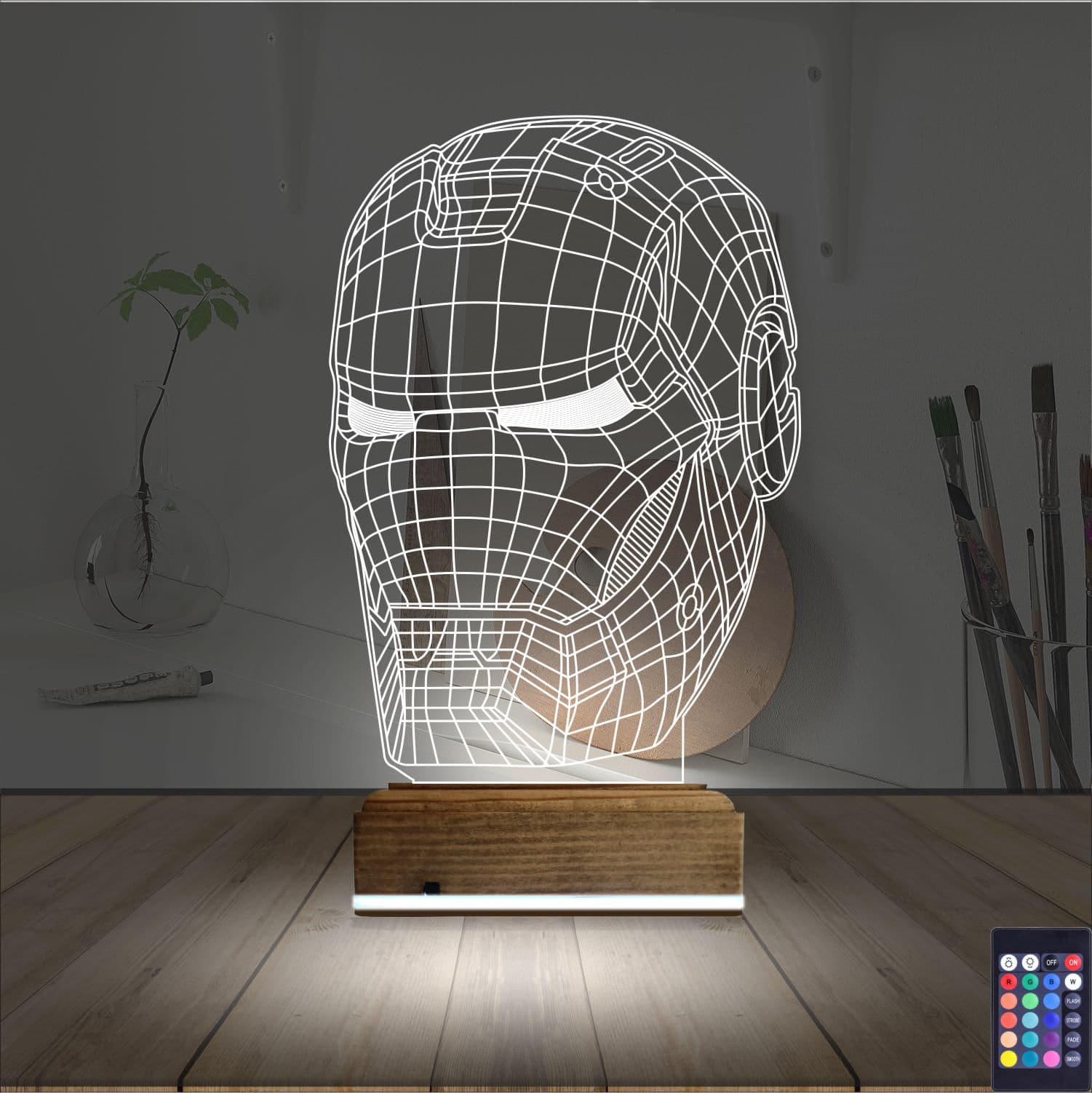 Железный Человек — 3D LED Ночник | Подарок фанату Marvel 2