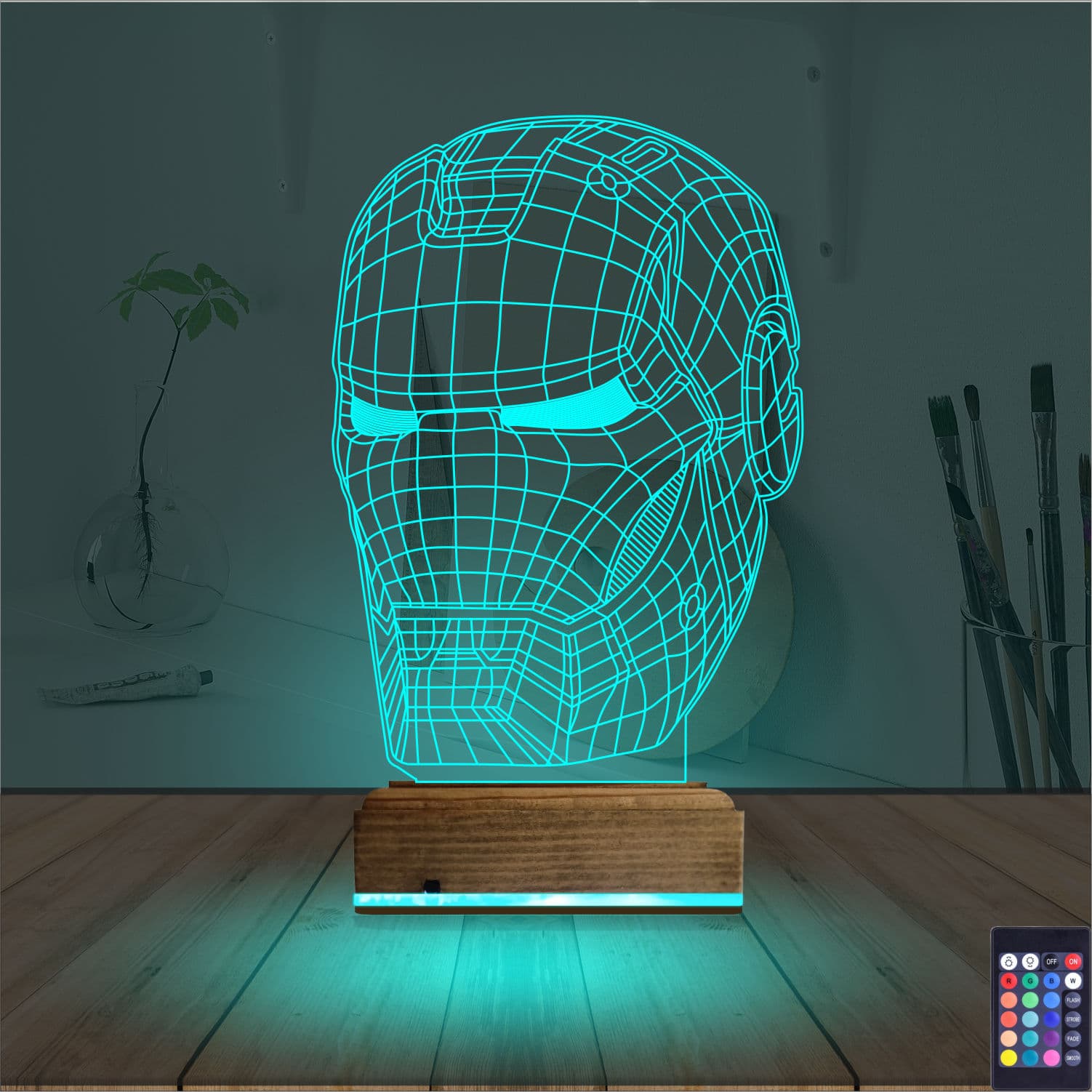 Железный Человек — 3D LED Ночник | Подарок фанату Marvel 3