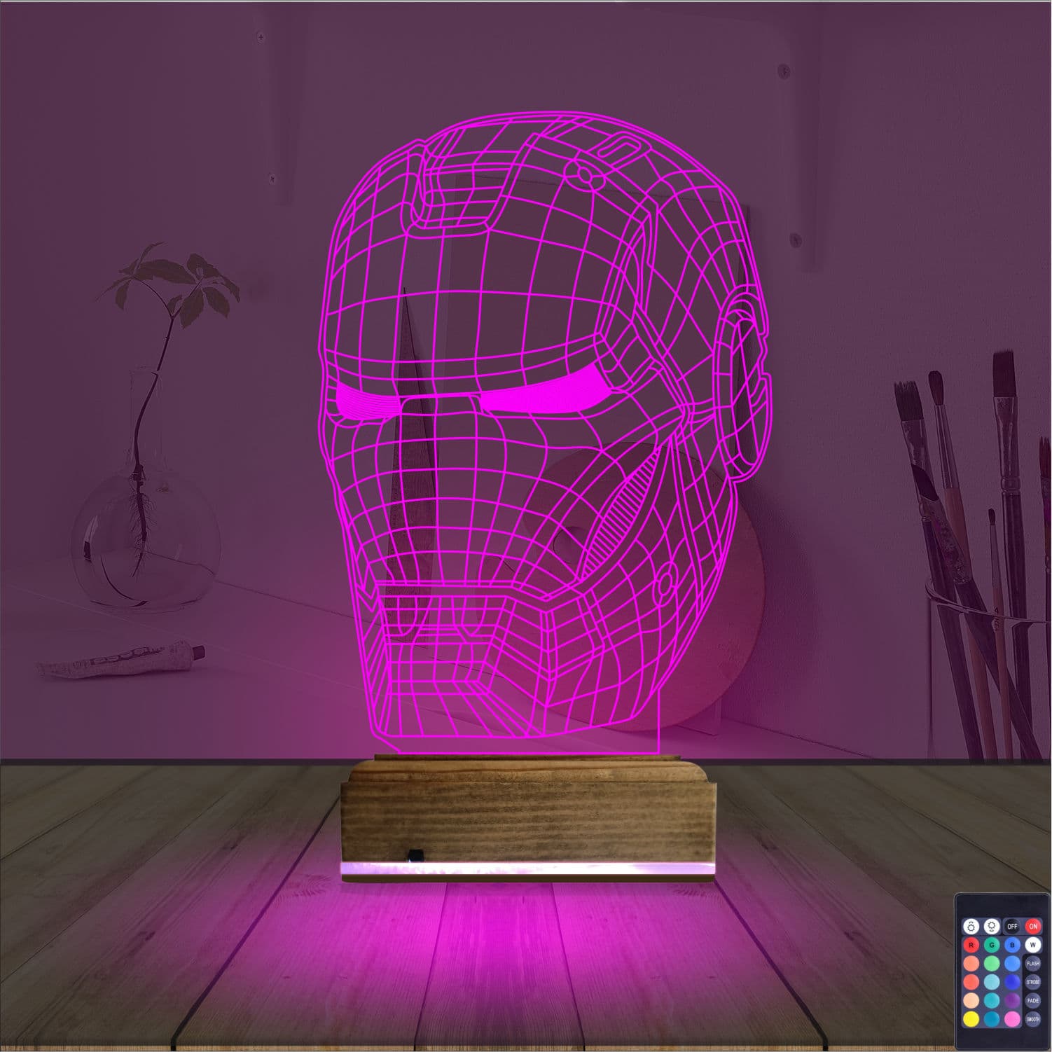 Железный Человек — 3D LED Ночник | Подарок фанату Marvel 4