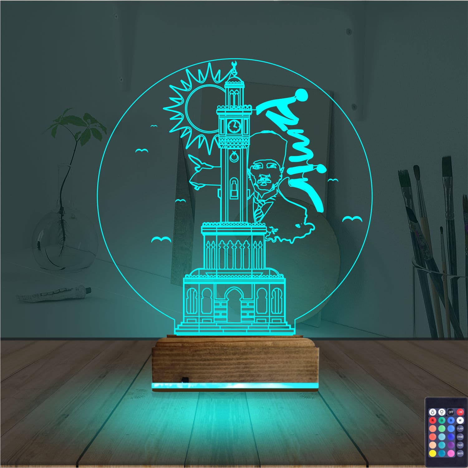 Измир и Ататюрк — 3D LED Ночник | Памятный подарок 3