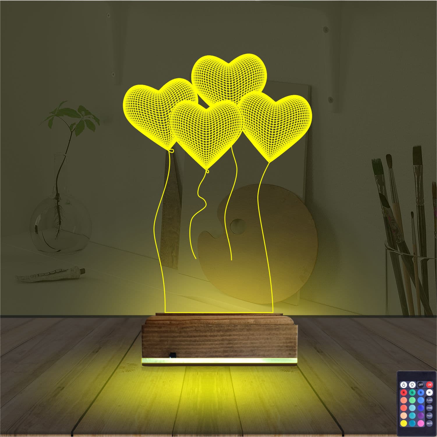 Сердца — 3D LED Ночник | Романтический подарок 5