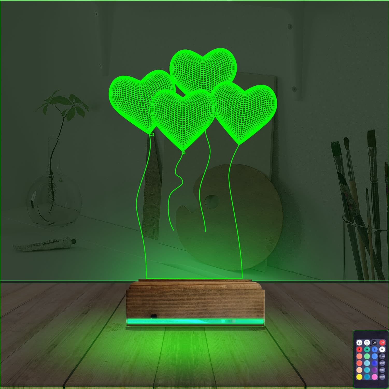 Сердца — 3D LED Ночник | Романтический подарок 6