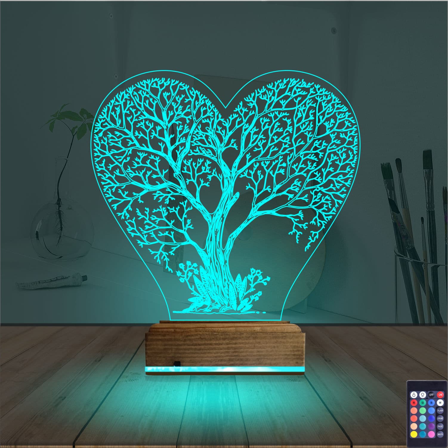 Дерево-сердце — 3D LED Ночник | Романтический подарок 3
