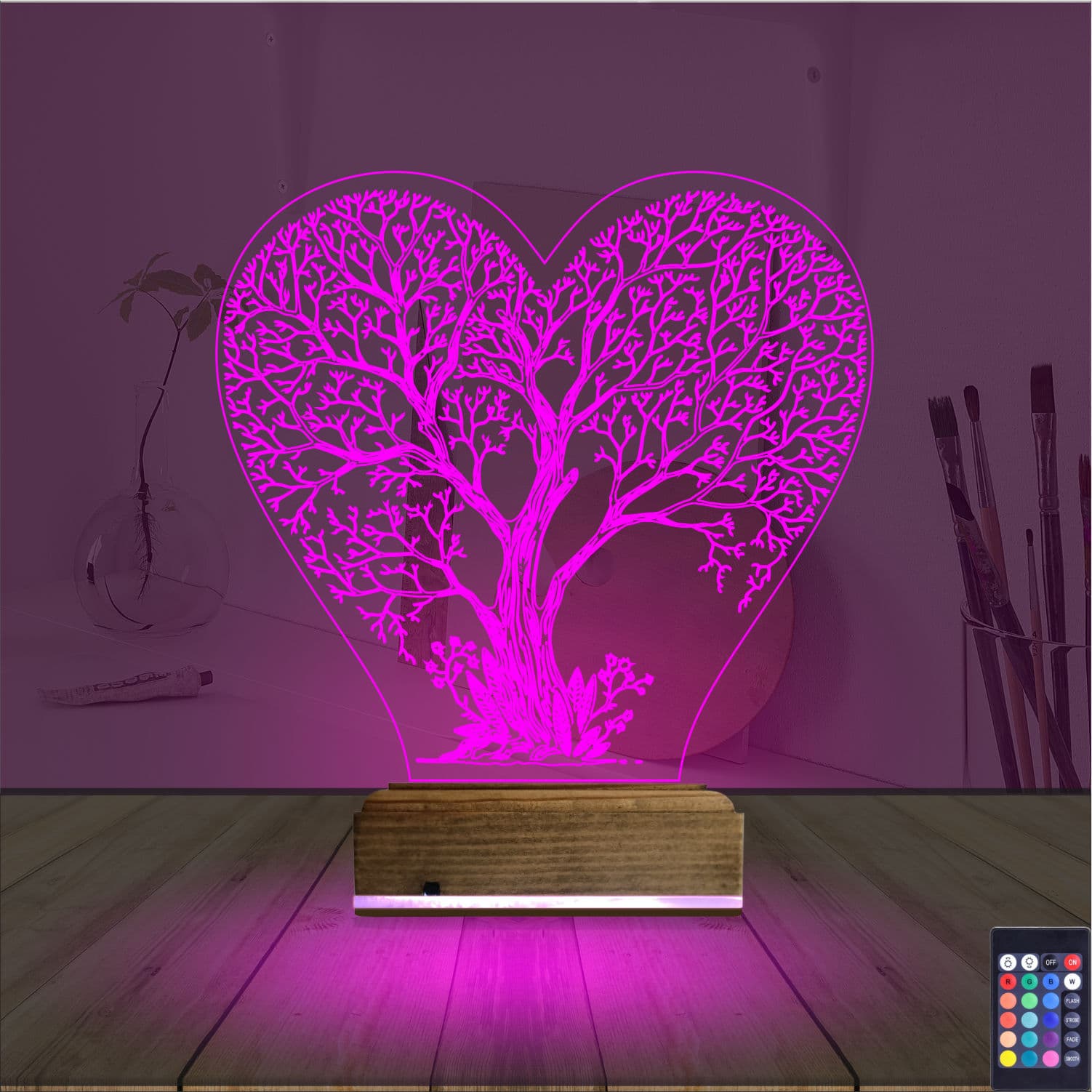 Дерево-сердце — 3D LED Ночник | Романтический подарок 4
