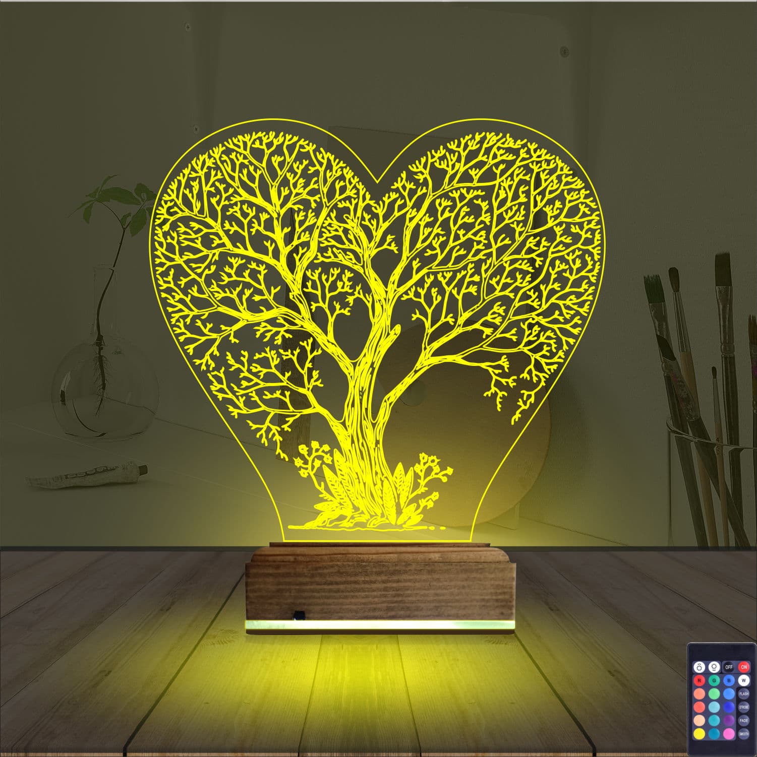 Дерево-сердце — 3D LED Ночник | Романтический подарок 5