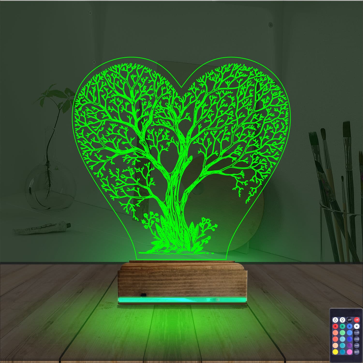 Дерево-сердце — 3D LED Ночник | Романтический подарок 6