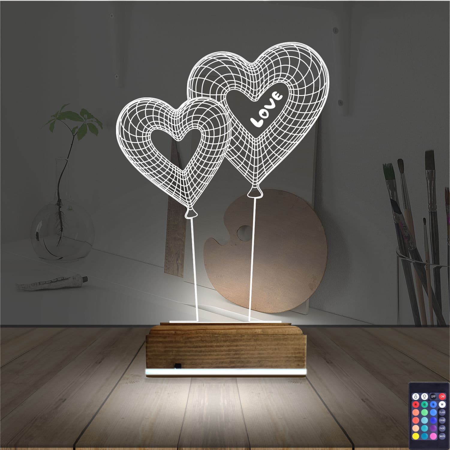 Сердца-шары — 3D LED Ночник | Романтический подарок 2