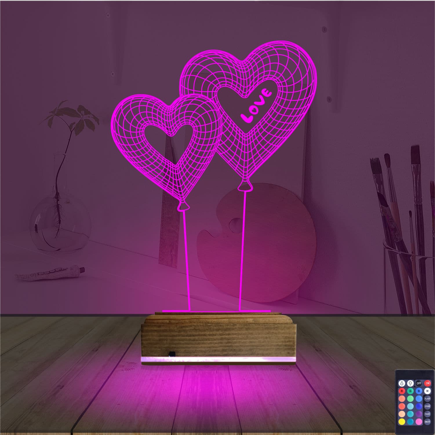 Сердца-шары — 3D LED Ночник | Романтический подарок 4