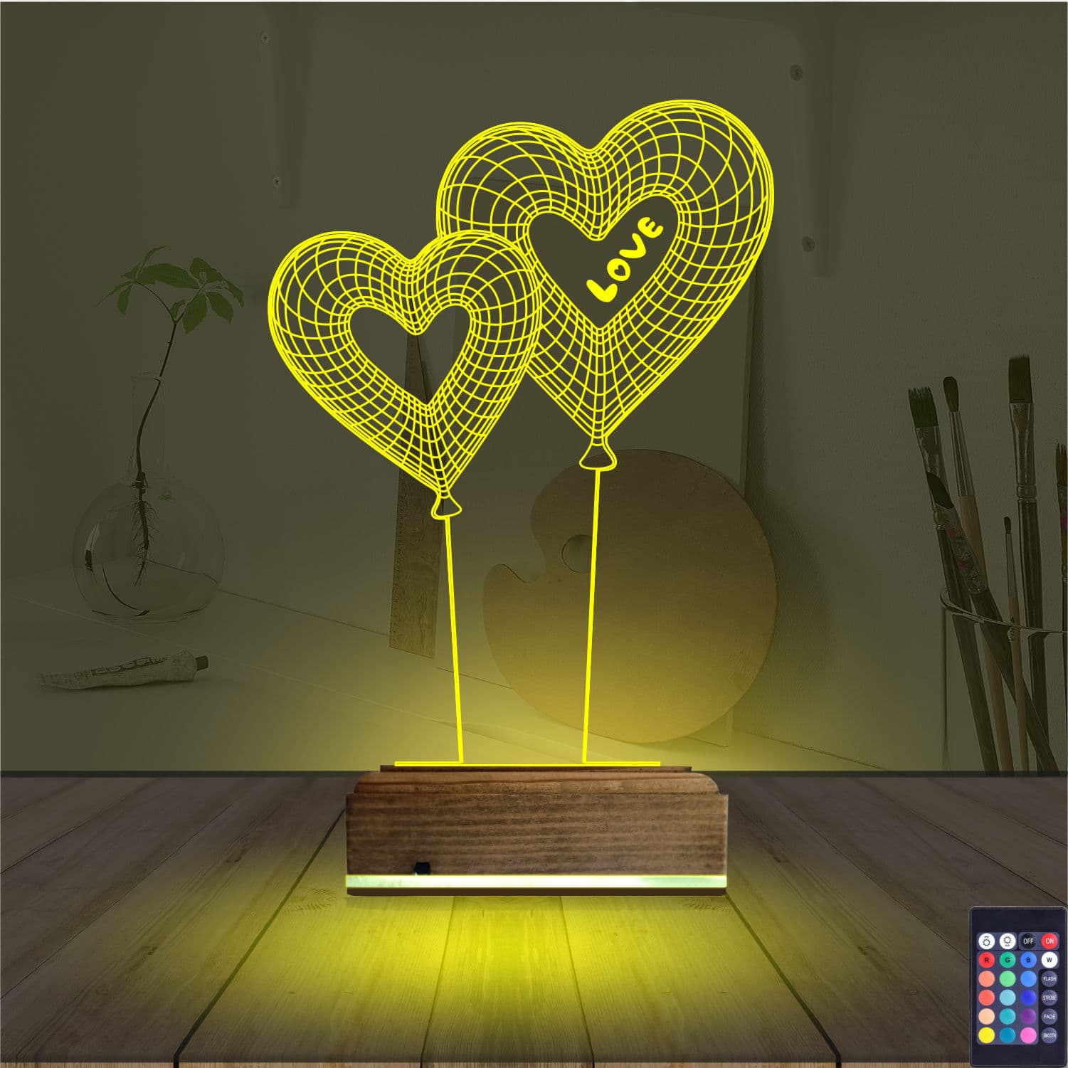 Сердца-шары — 3D LED Ночник | Романтический подарок 5
