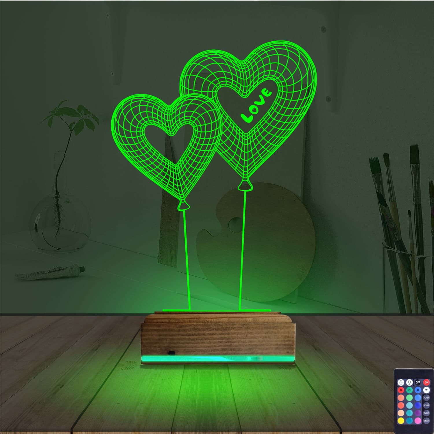 Сердца-шары — 3D LED Ночник | Романтический подарок 6