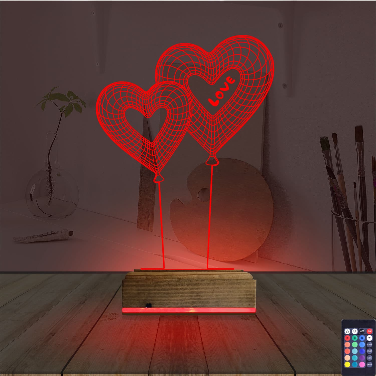 Сердца-шары — 3D LED Ночник | Романтический подарок 7