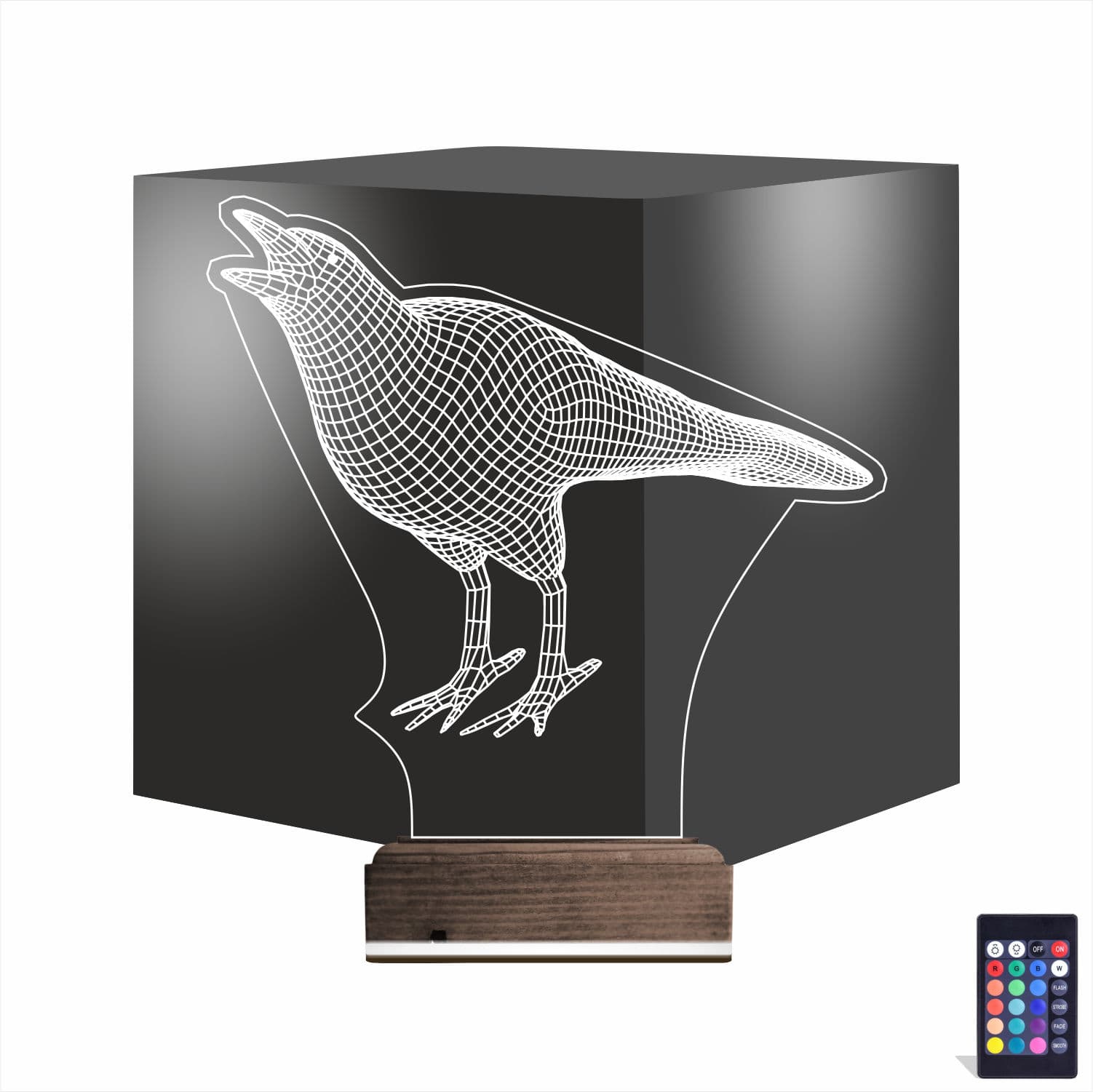 Ворон — 3D LED Ночник | Оригинальный подарок 1