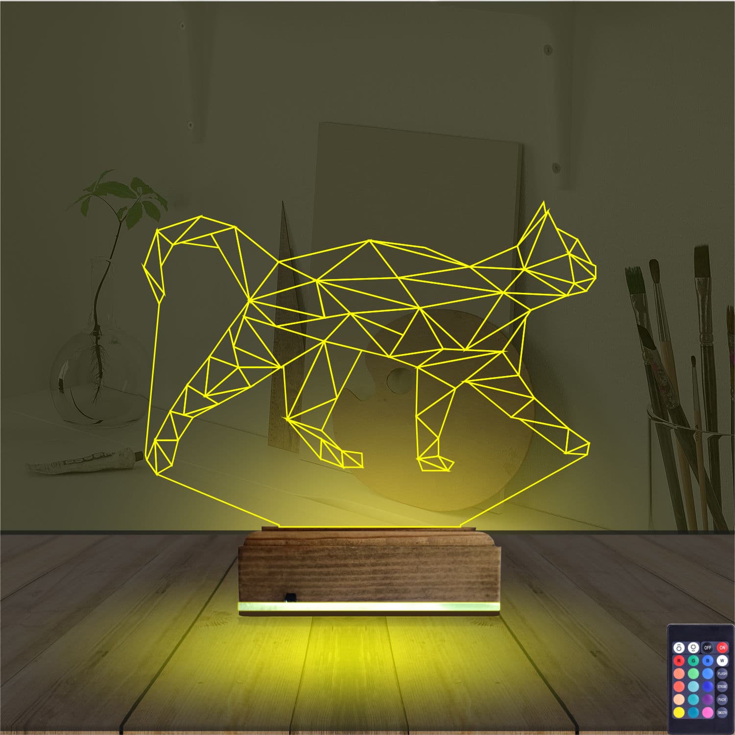 Кот (Геометрия) — 3D LED Ночник | Подарок любителям кошек 5