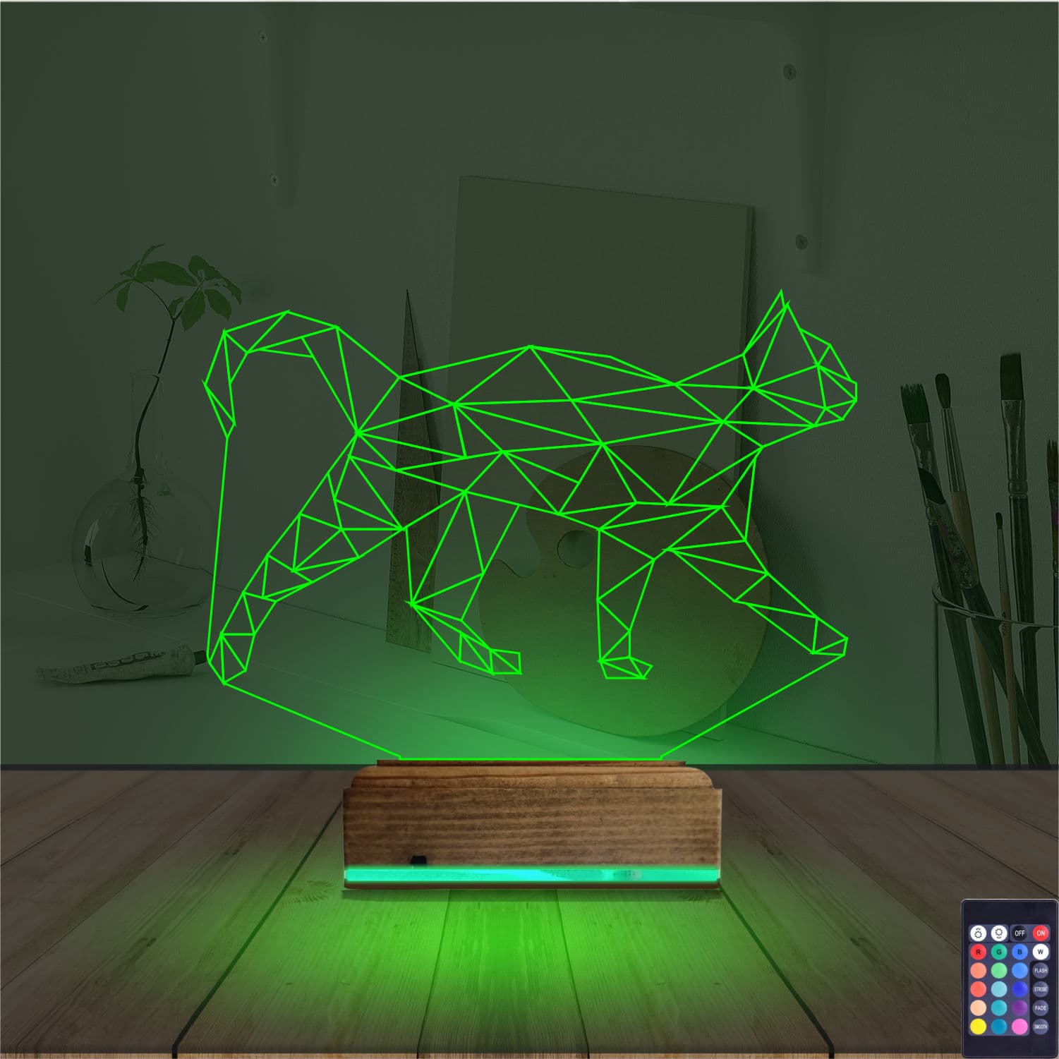 Кот (Геометрия) — 3D LED Ночник | Подарок любителям кошек 6