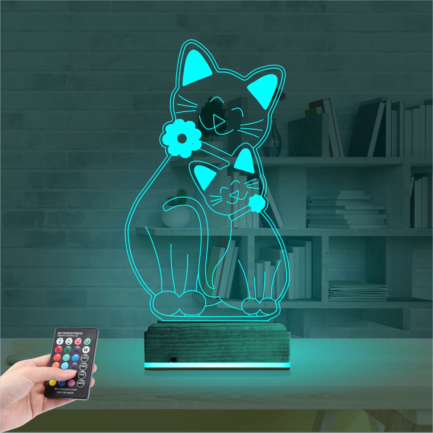 Кошки — 3D LED Ночник | Подарок маме или ребенку 3