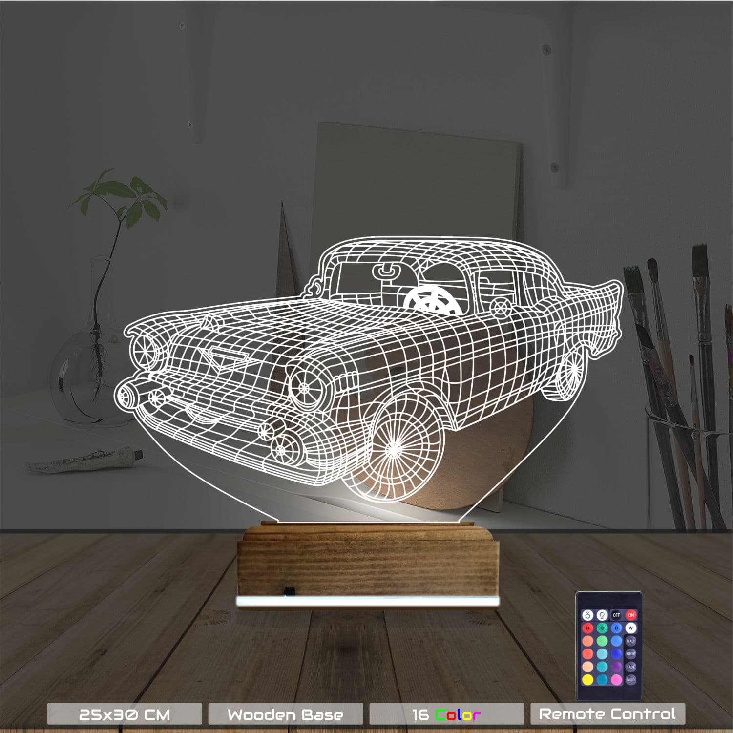 Ретро Автомобиль — 3D LED Ночник | Подарок мужчине 8