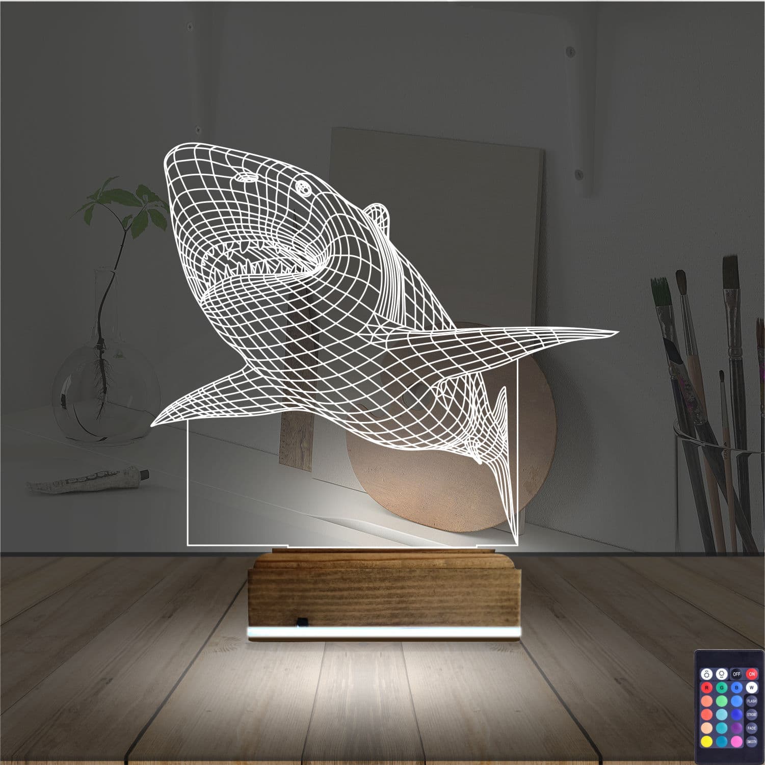 Акула — 3D LED Ночник | Подарок мужчине или ребенку 2