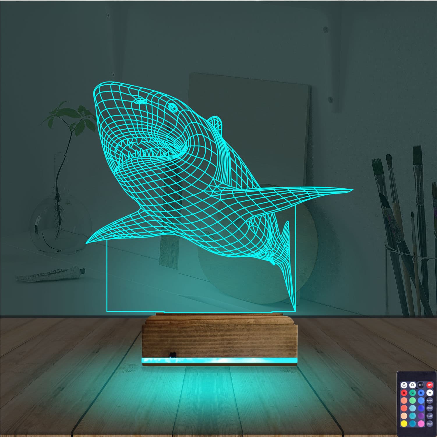 Акула — 3D LED Ночник | Подарок мужчине или ребенку 3