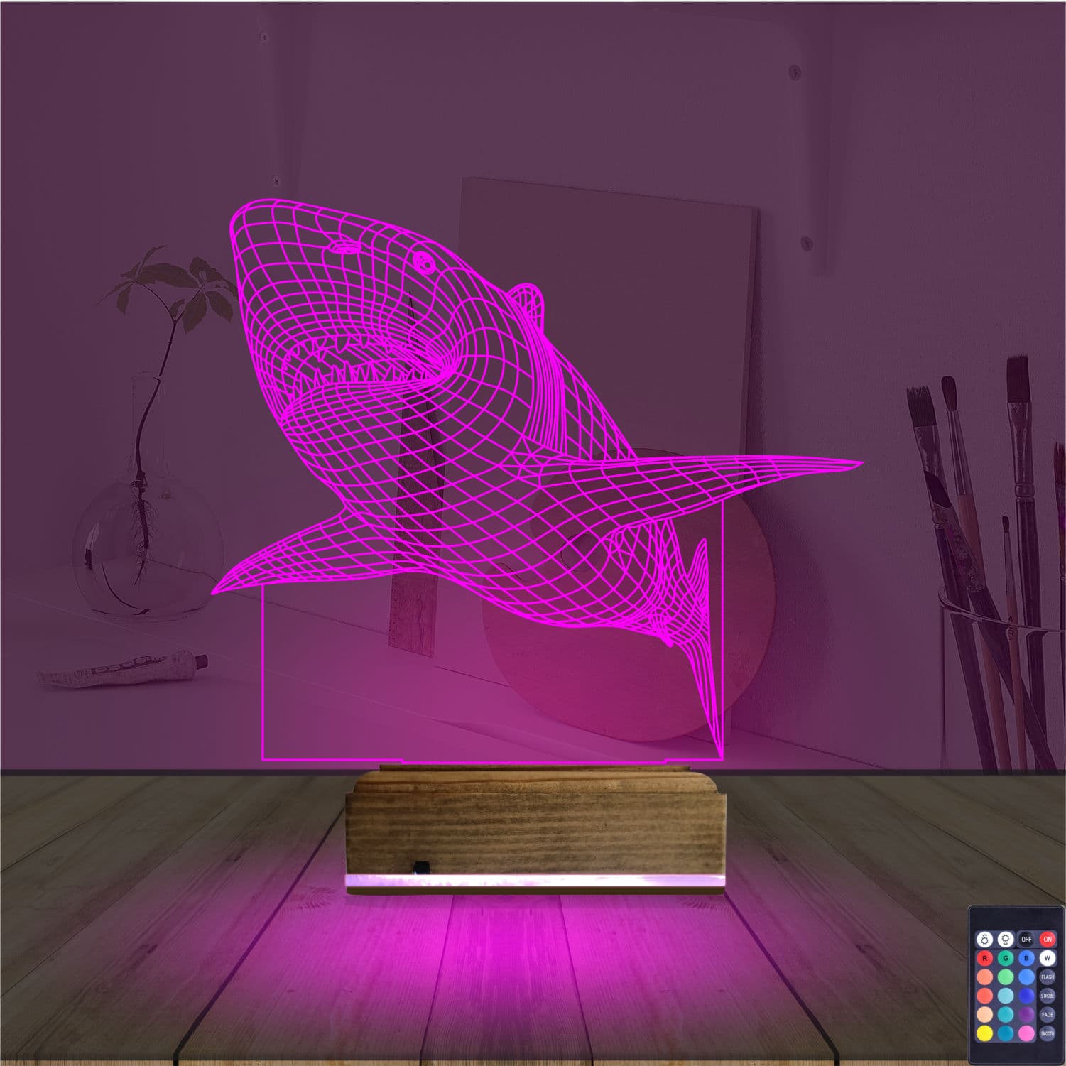 Акула — 3D LED Ночник | Подарок мужчине или ребенку 4