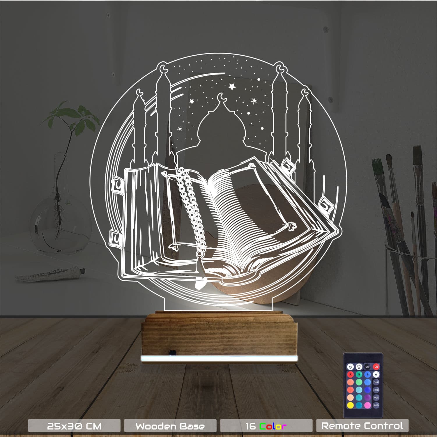 Коран и Мечеть — 3D LED Ночник | Религиозный подарок 8