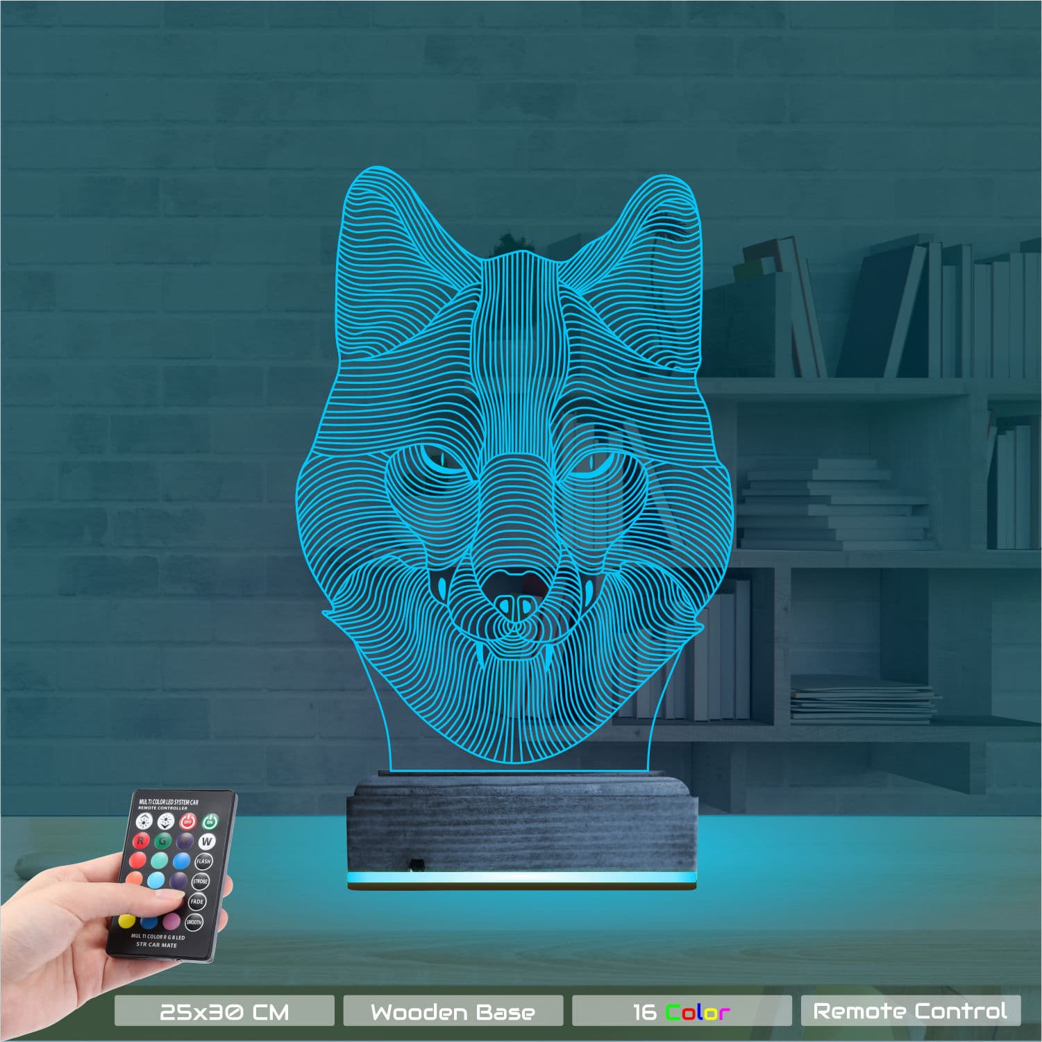 Волк 3D Ночник 9