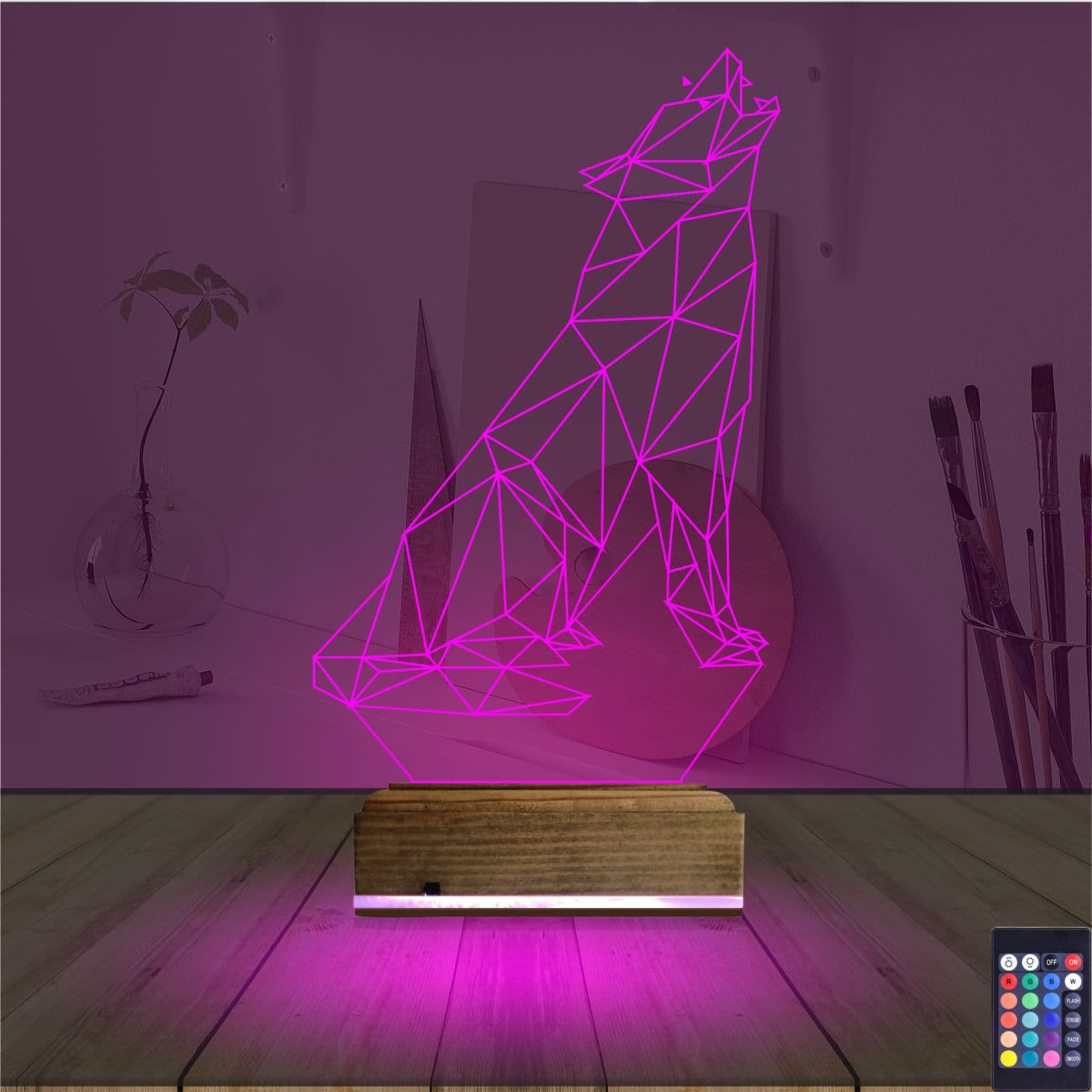 Волк — 3D LED Ночник | Подарок мужчине 4