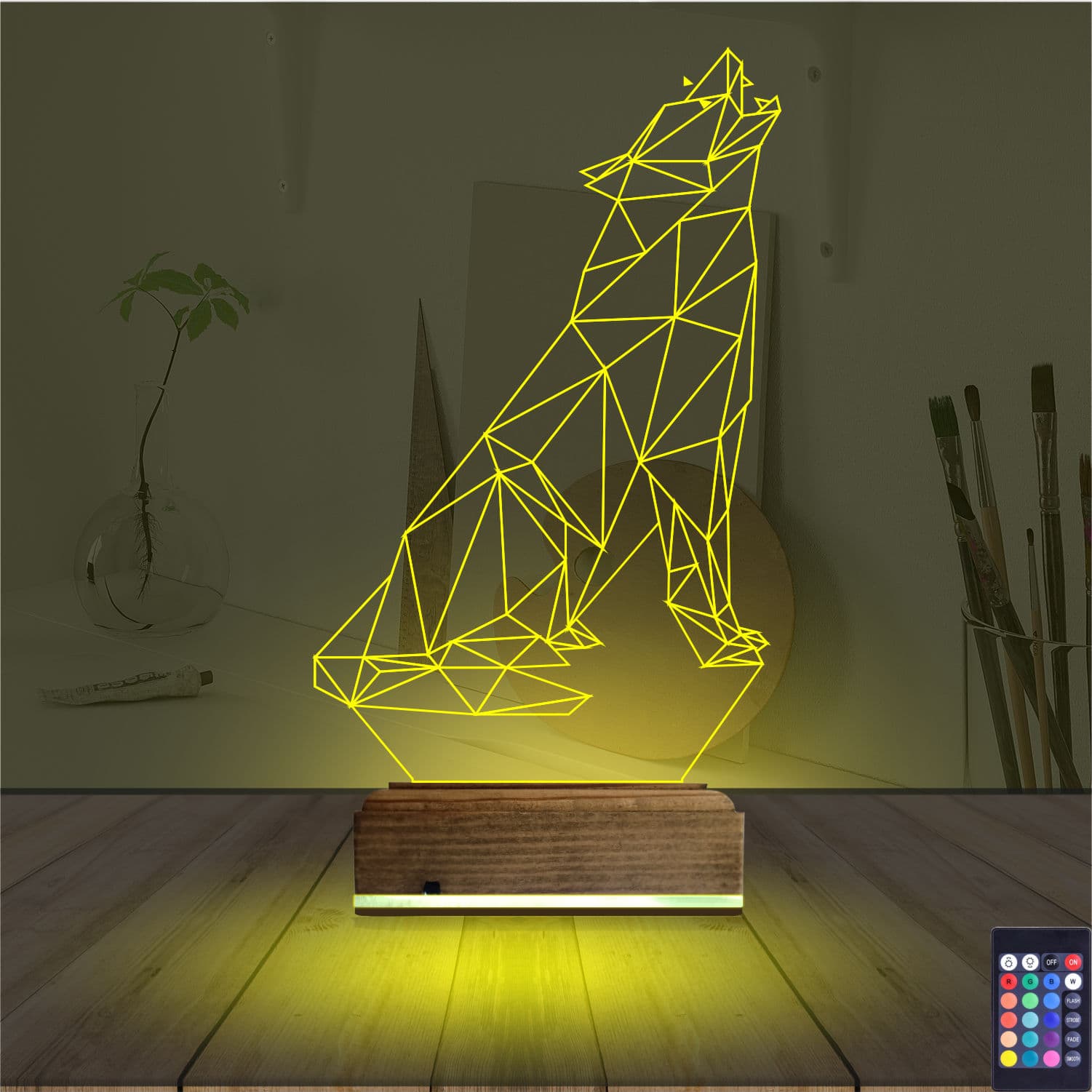 Волк — 3D LED Ночник | Подарок мужчине 5