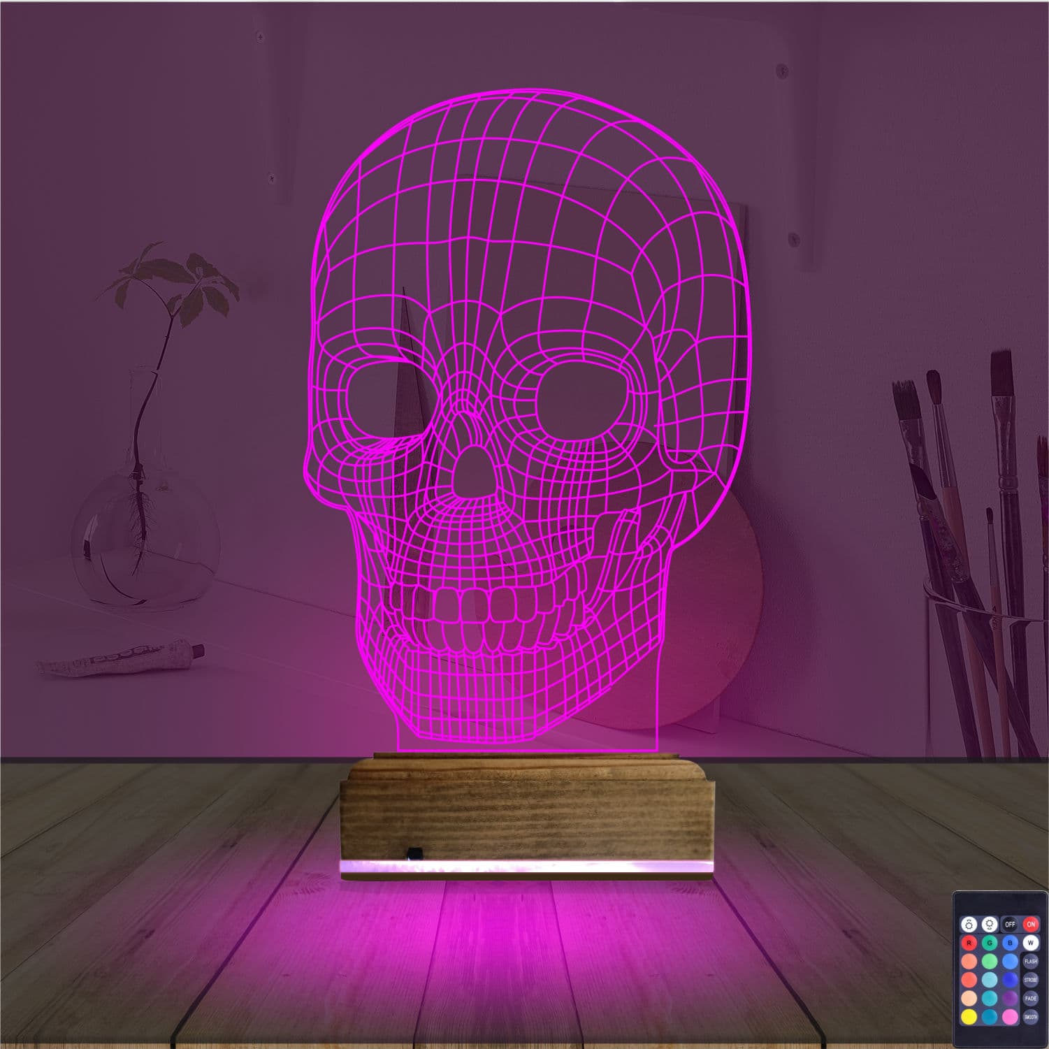 Череп — 3D LED Ночник | Стильный подарок 4