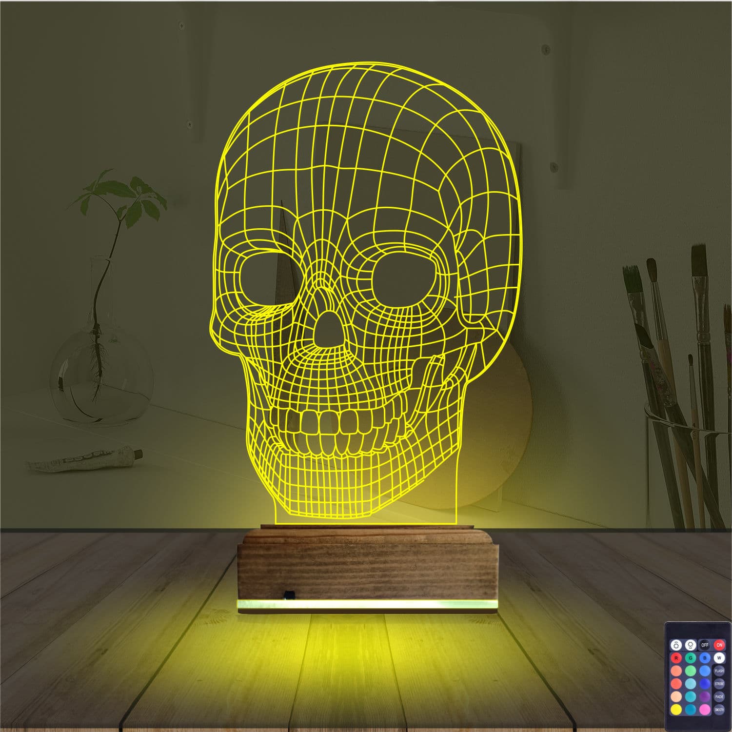 Череп — 3D LED Ночник | Стильный подарок 5