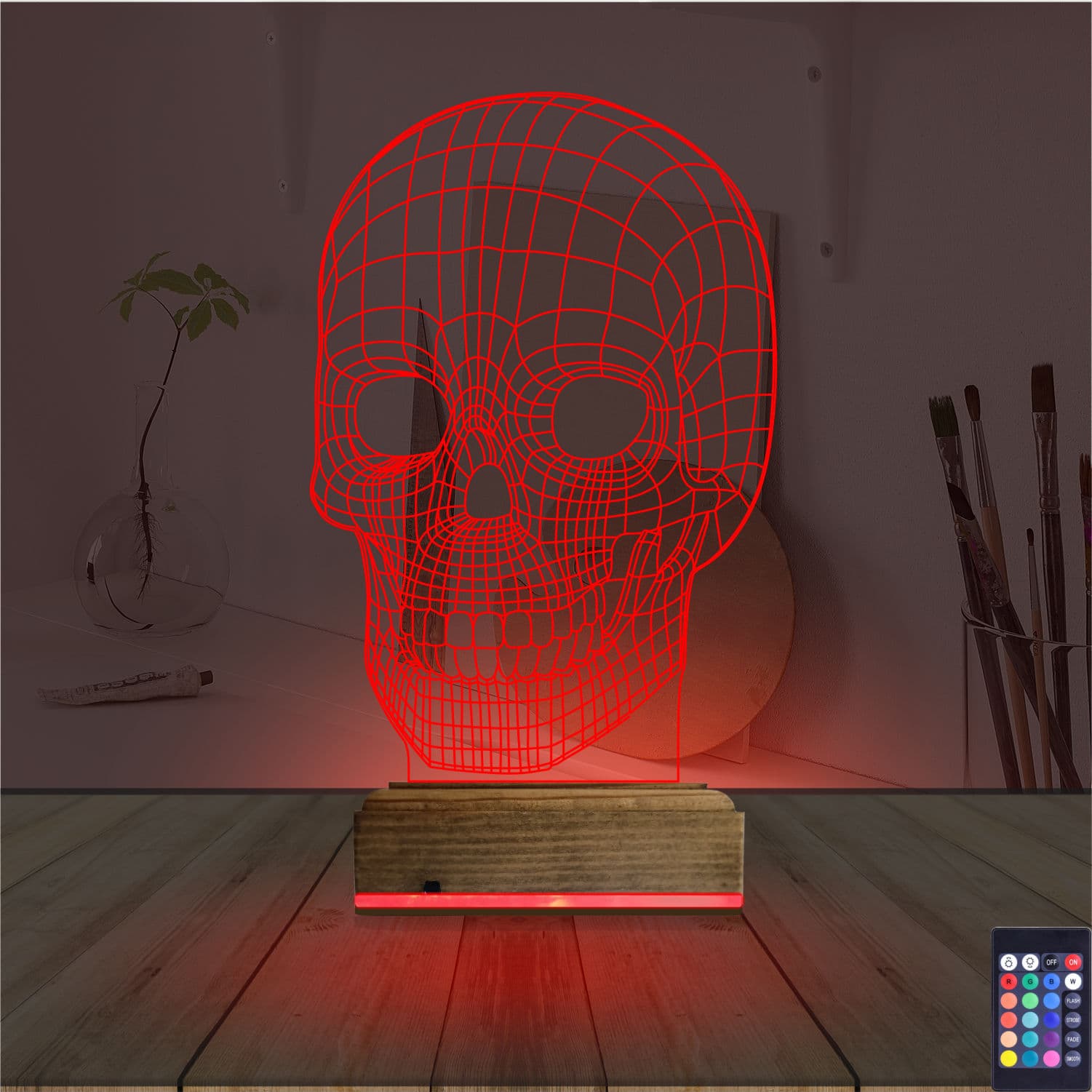 Череп — 3D LED Ночник | Стильный подарок 7