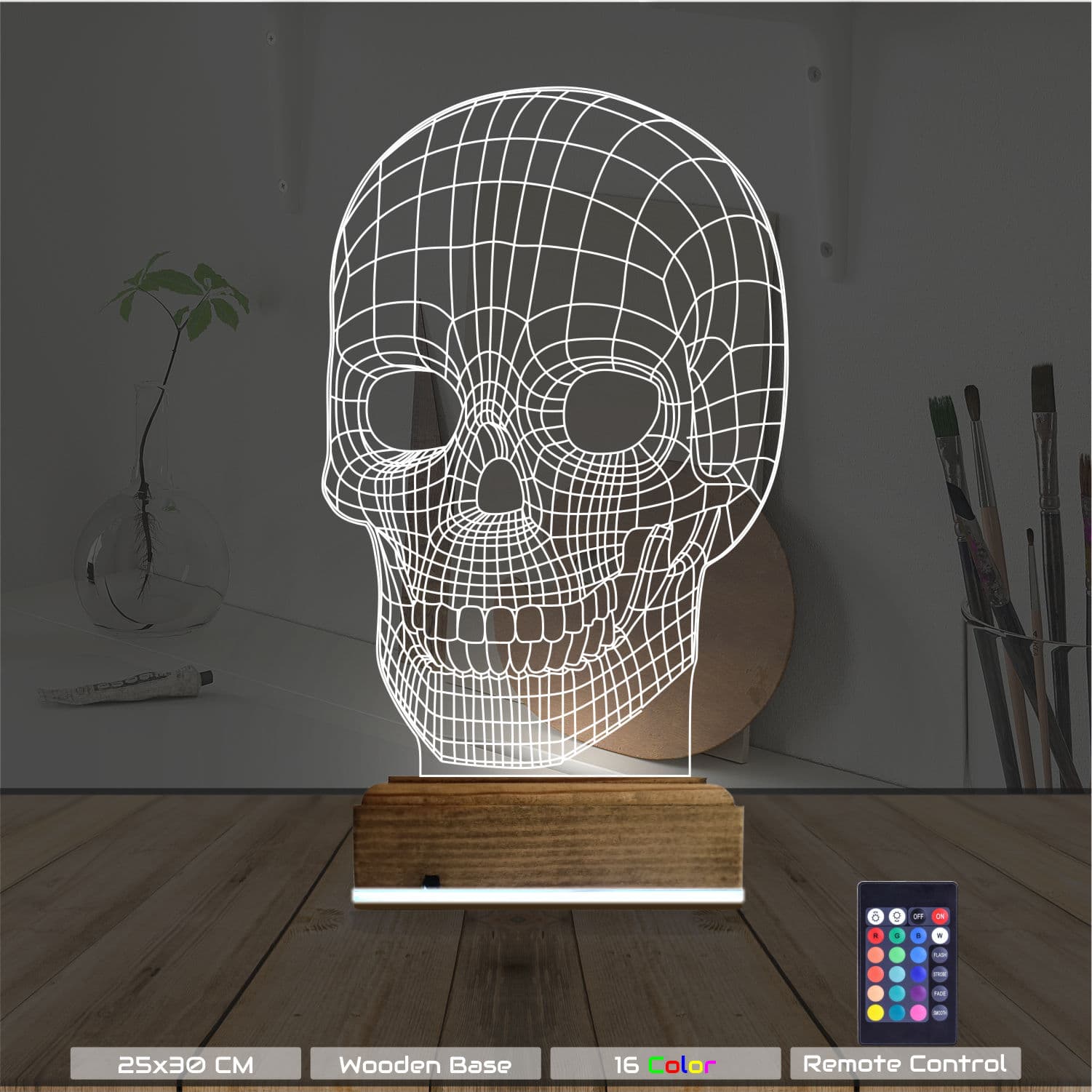 Череп — 3D LED Ночник | Стильный подарок 8