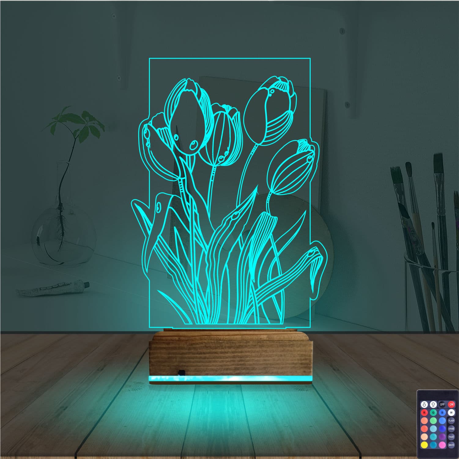 Тюльпаны — 3D LED Ночник | Подарок маме или любимой 3