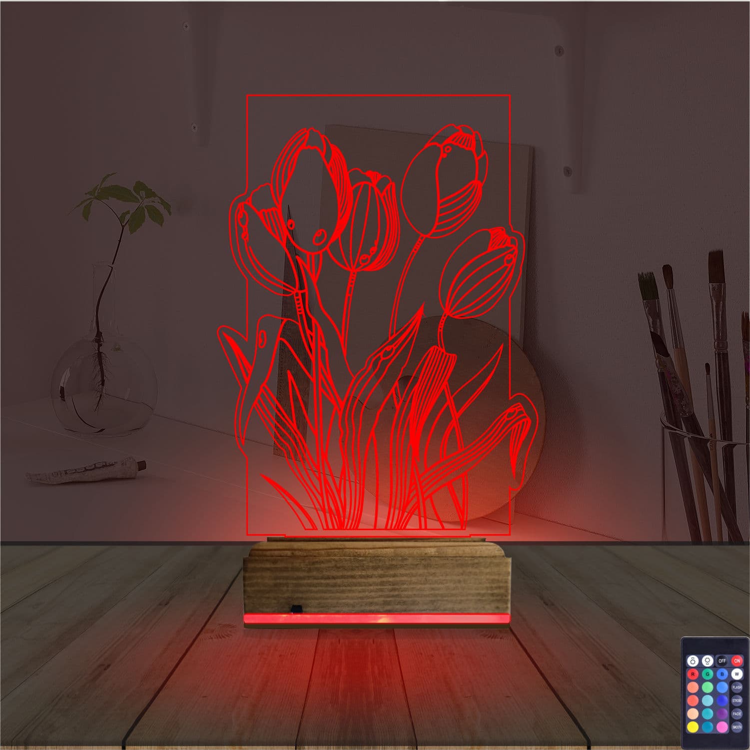 Тюльпаны — 3D LED Ночник | Подарок маме или любимой 7