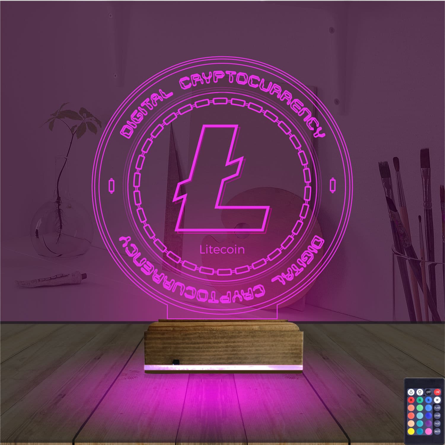 Лайткоин (Litecoin) — 3D LED Ночник | Подарок криптоэнтузиасту 4