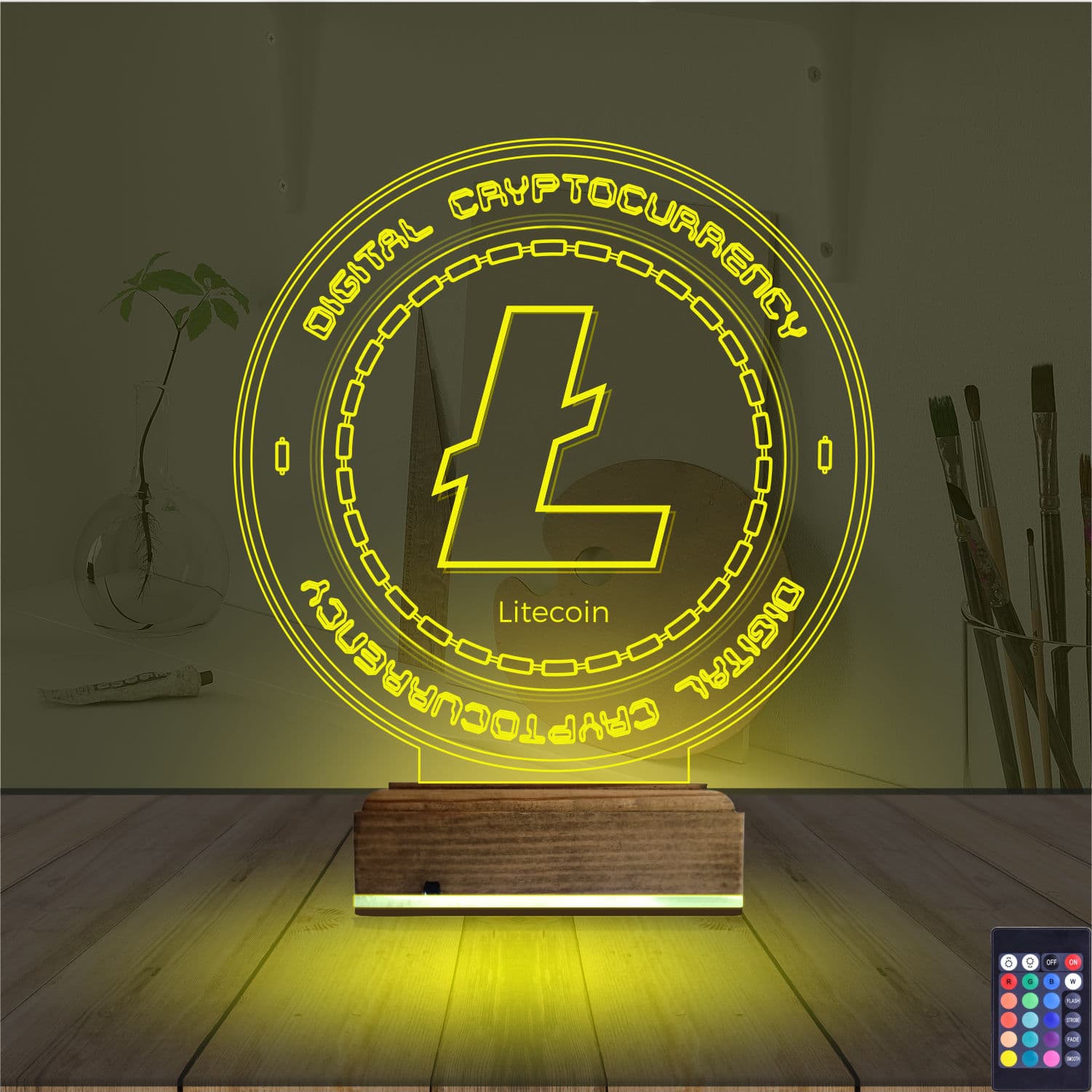 Лайткоин (Litecoin) — 3D LED Ночник | Подарок криптоэнтузиасту 5