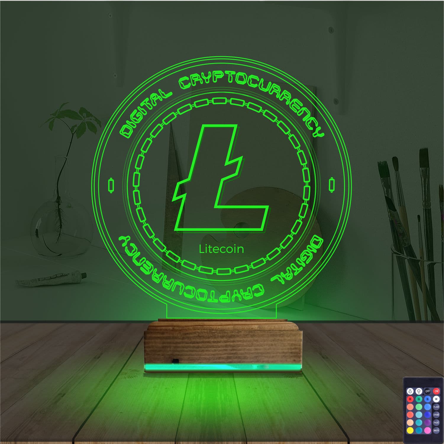Лайткоин (Litecoin) — 3D LED Ночник | Подарок криптоэнтузиасту 6