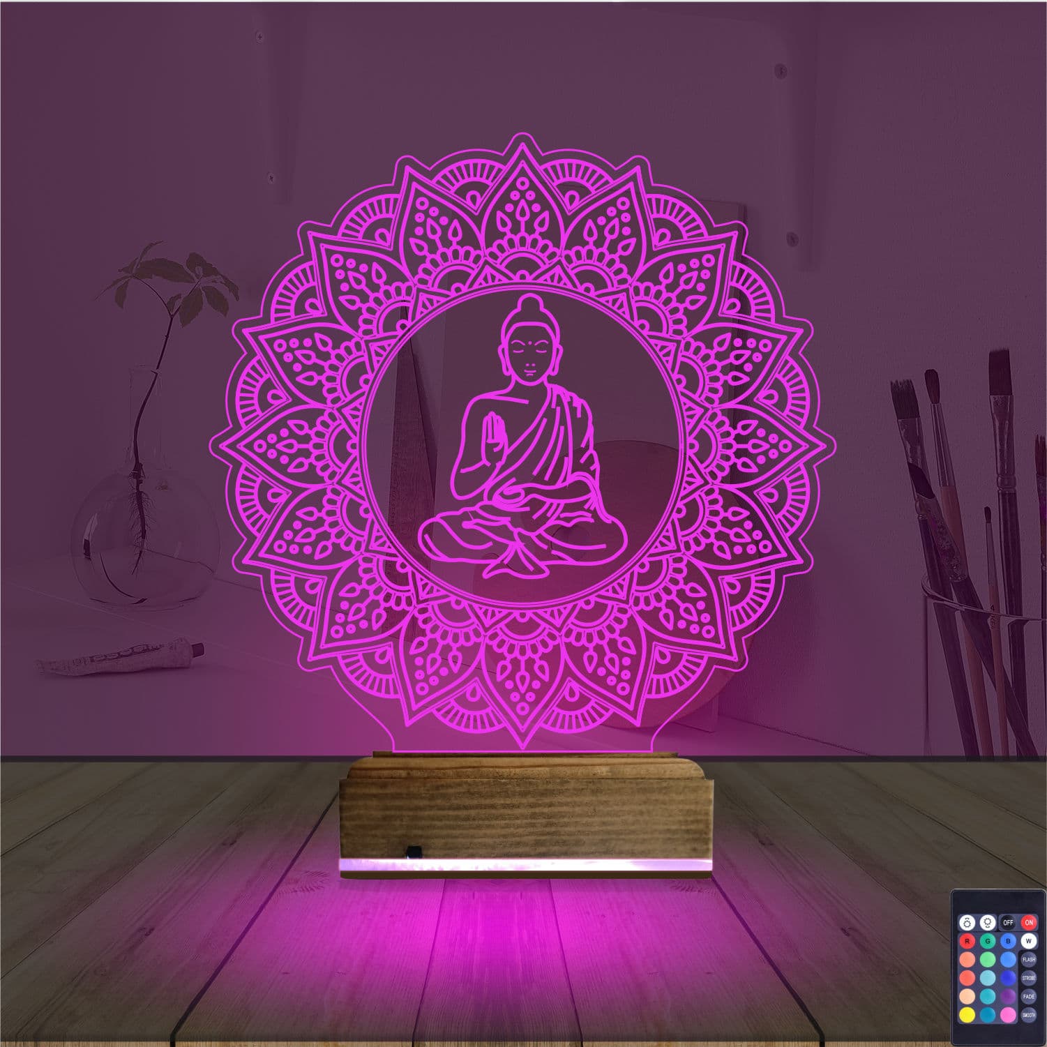 Будда — 3D LED Ночник | Подарок для медитации 4