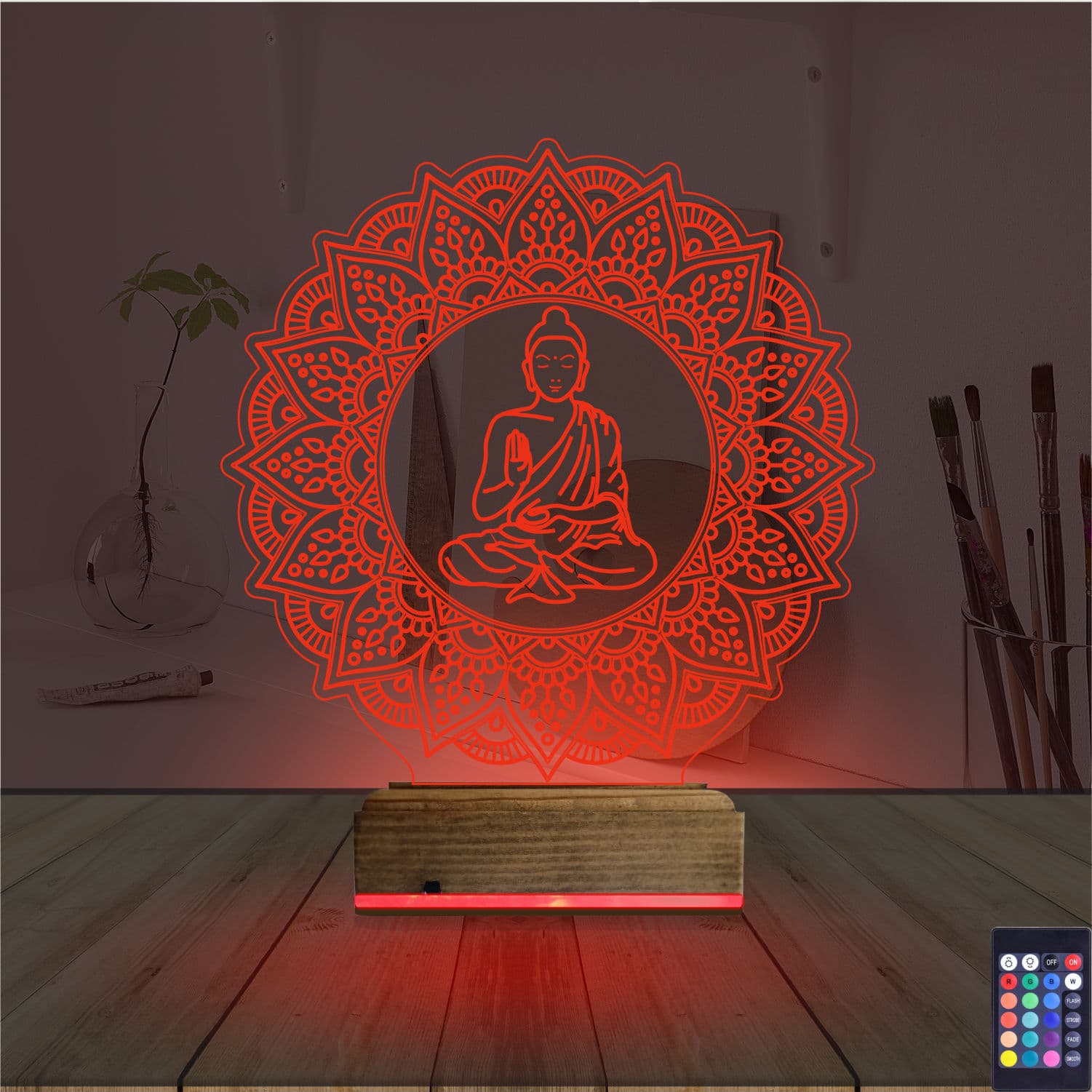 Будда — 3D LED Ночник | Подарок для медитации 7