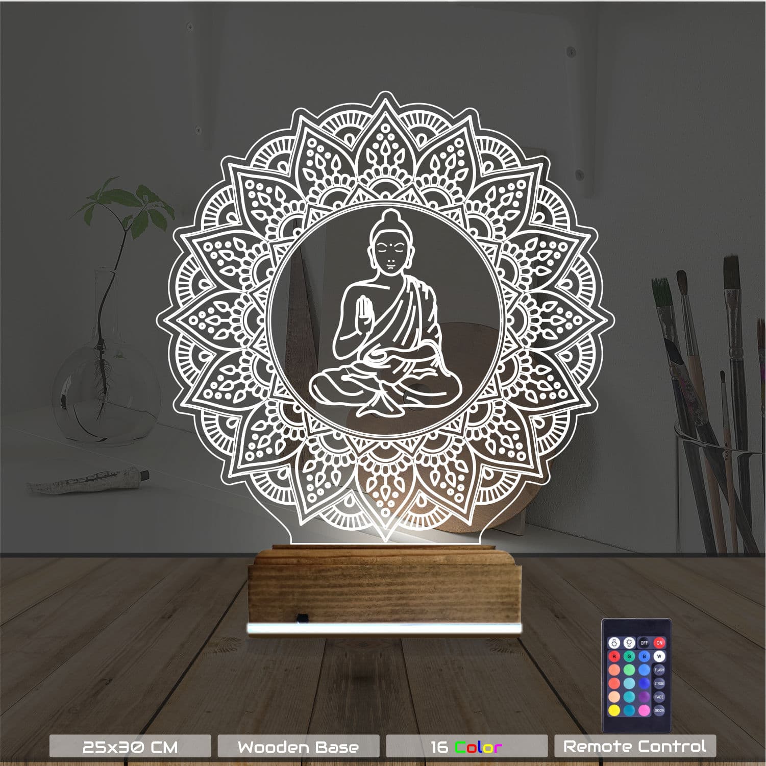 Будда — 3D LED Ночник | Подарок для медитации 8