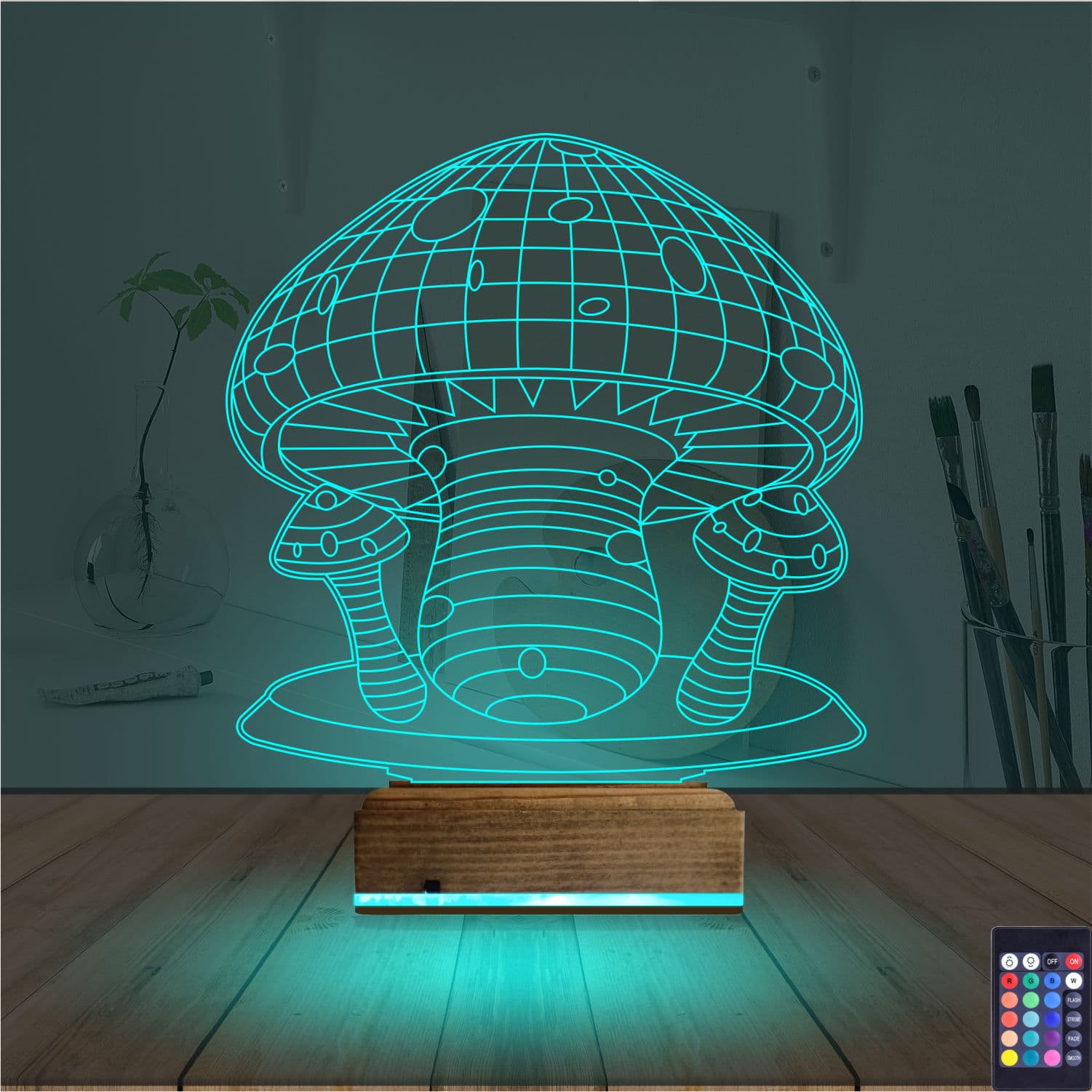 Грибы — 3D LED Ночник | Оригинальный подарок 3